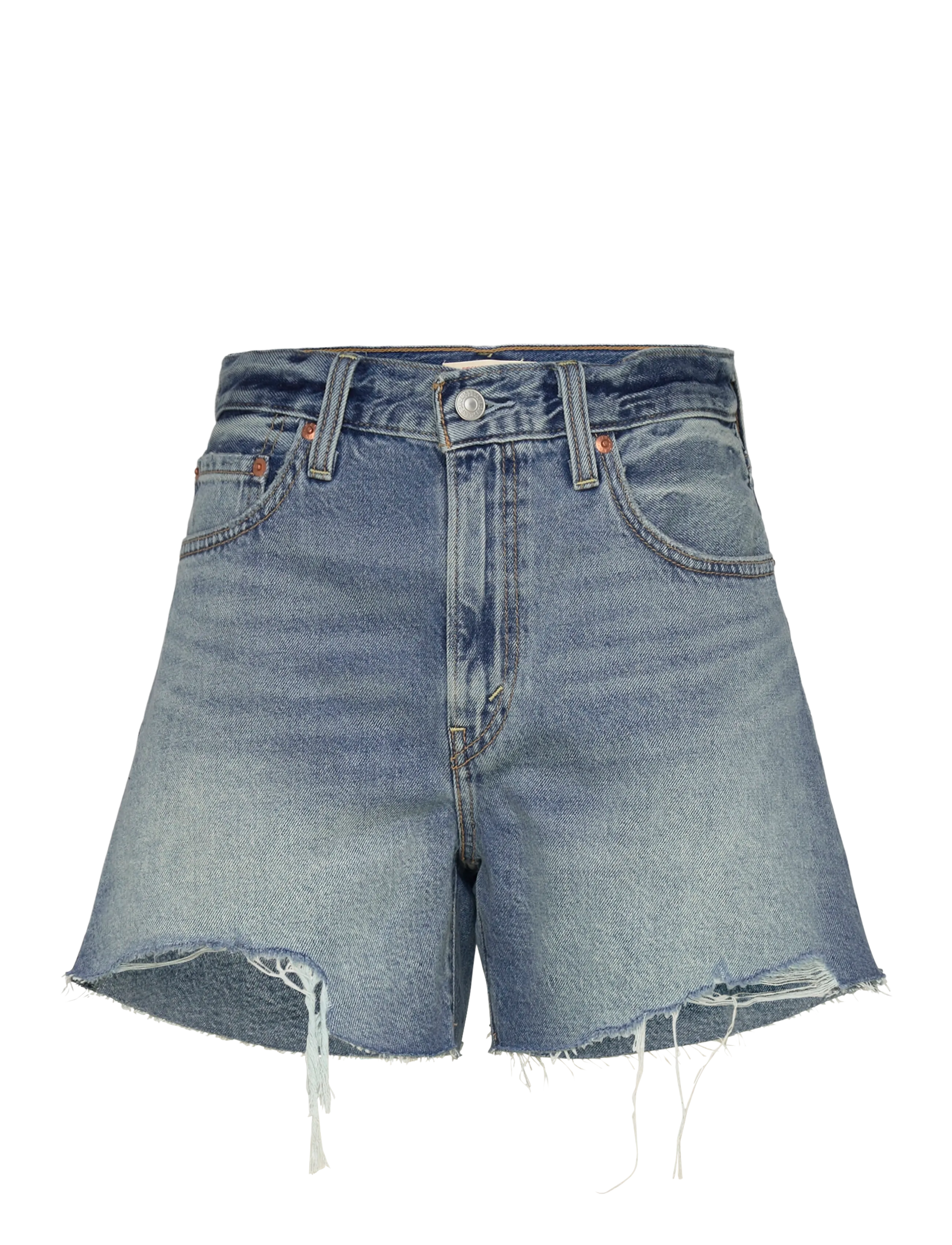 Levi's® RIBCAGE SHORT ZIP BLOW MY MIND - Tøj - MED INDIGO - WORN IN / blue