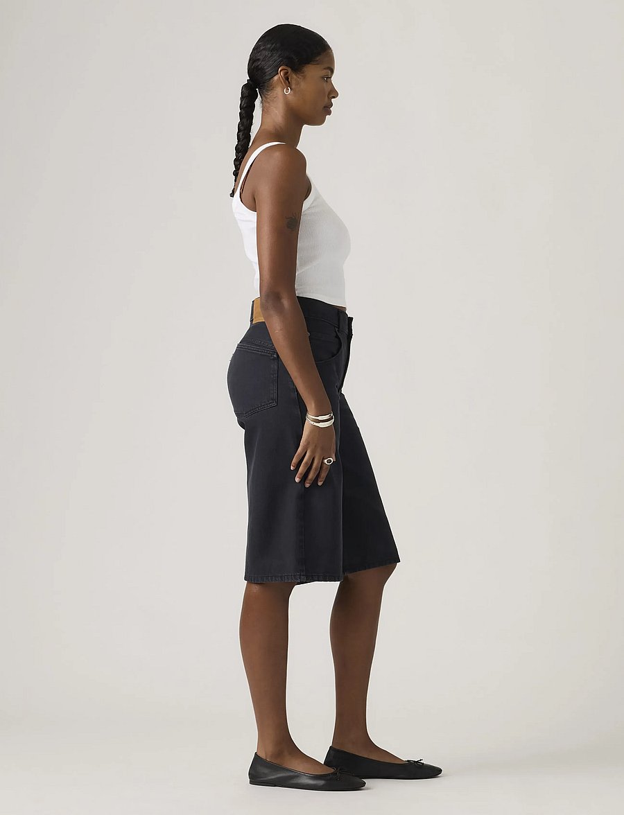 Levi's® - SUPER BAGGY JORT CHIPPED BLACK - džinsa šorti - blacks - 3