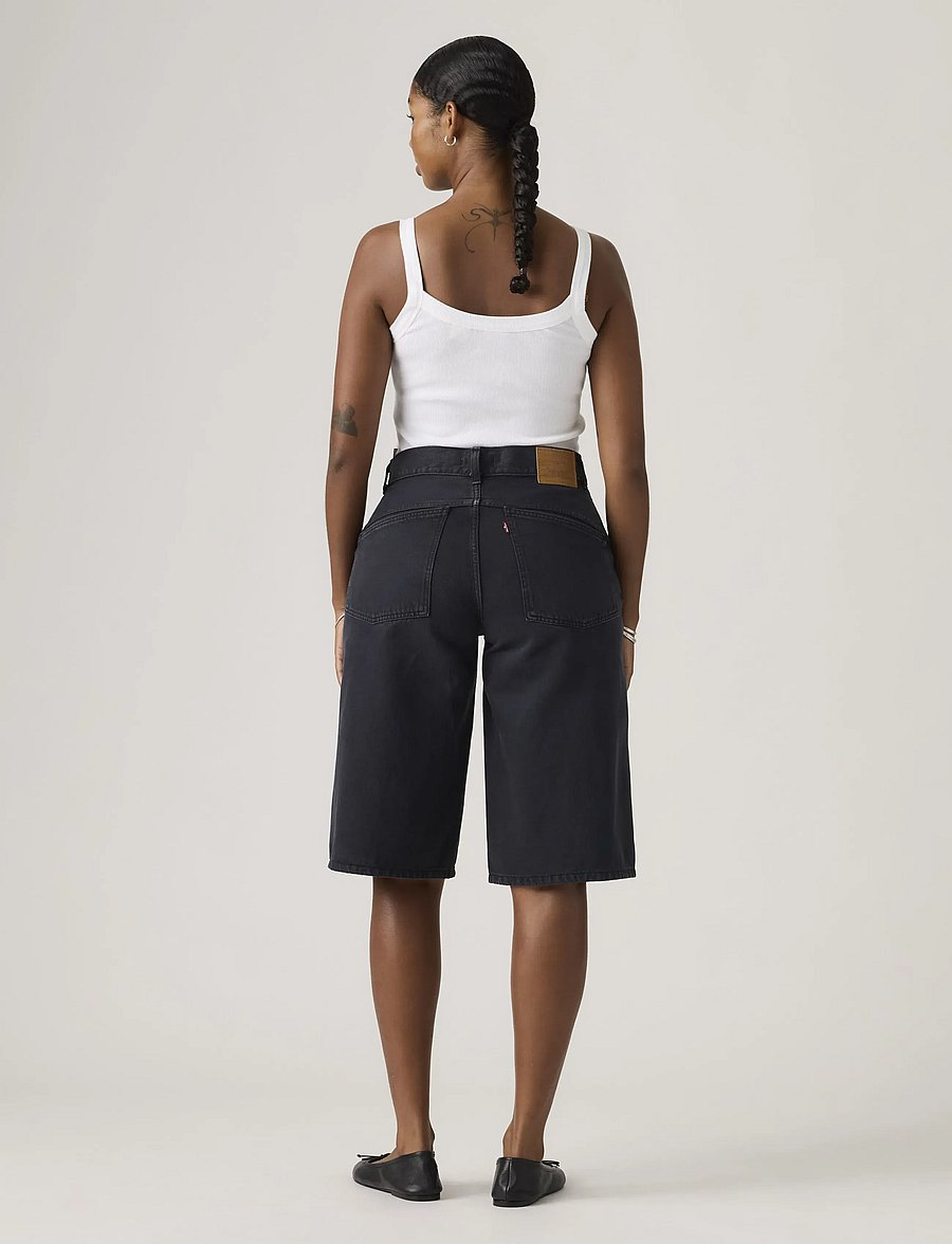 Levi's® - SUPER BAGGY JORT CHIPPED BLACK - džinsa šorti - blacks - 4