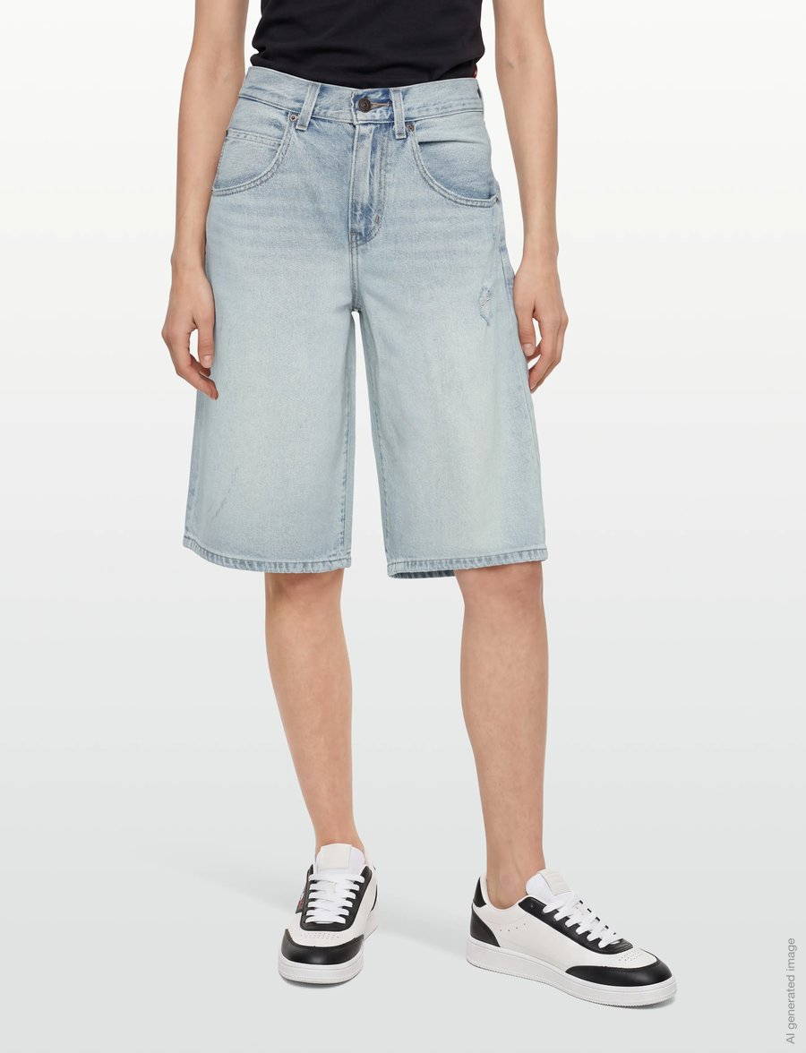 Levi's® - SUPER BAGGY JORT SOUTH CITY - jorts - med indigo - worn in - 3