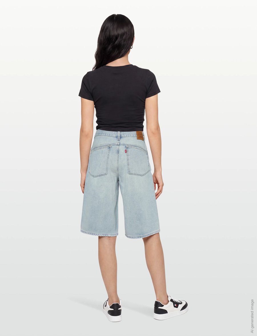 Levi's® - SUPER BAGGY JORT SOUTH CITY - jorts - med indigo - worn in - 4