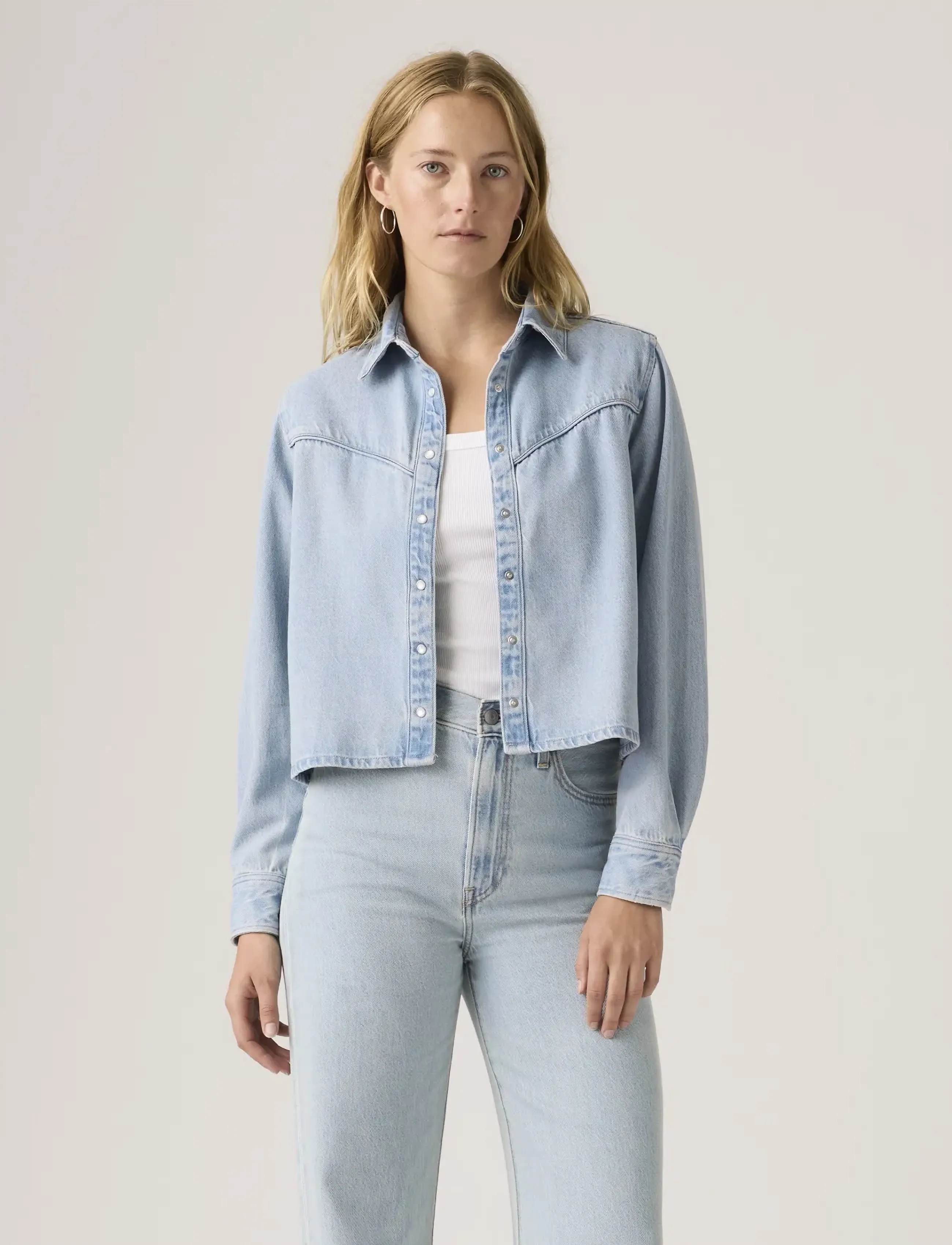 Levi's Logan Tencel Shacket Tencel Bl, XS, Blue, Jakker > Denim, Dame