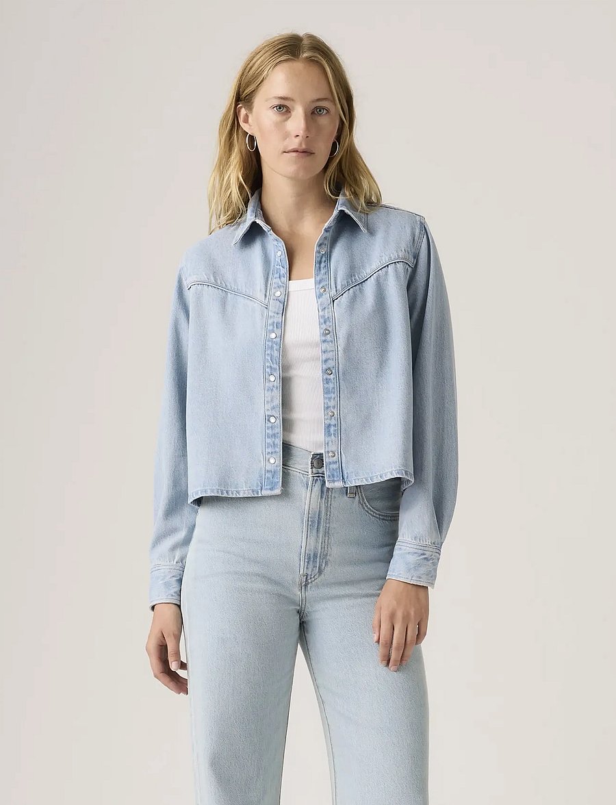 Levi's® - LOGAN TENCEL SHACKET TENCEL BL - jeansjackor - light indigo - worn in - 0