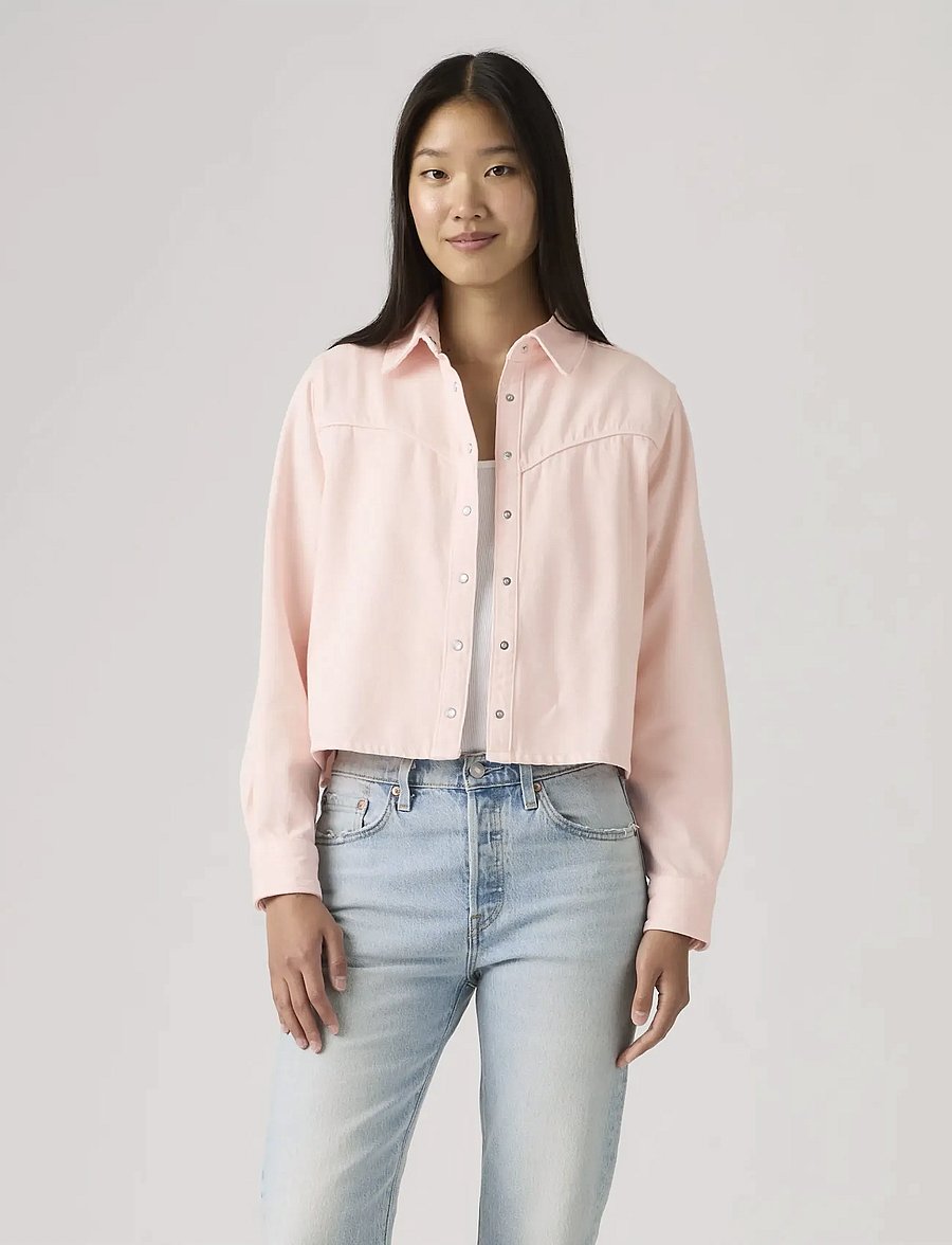 Levi's® - LOGAN TENCEL SHACKET DUSTY CRY - jeansskjortor - pinks - 0
