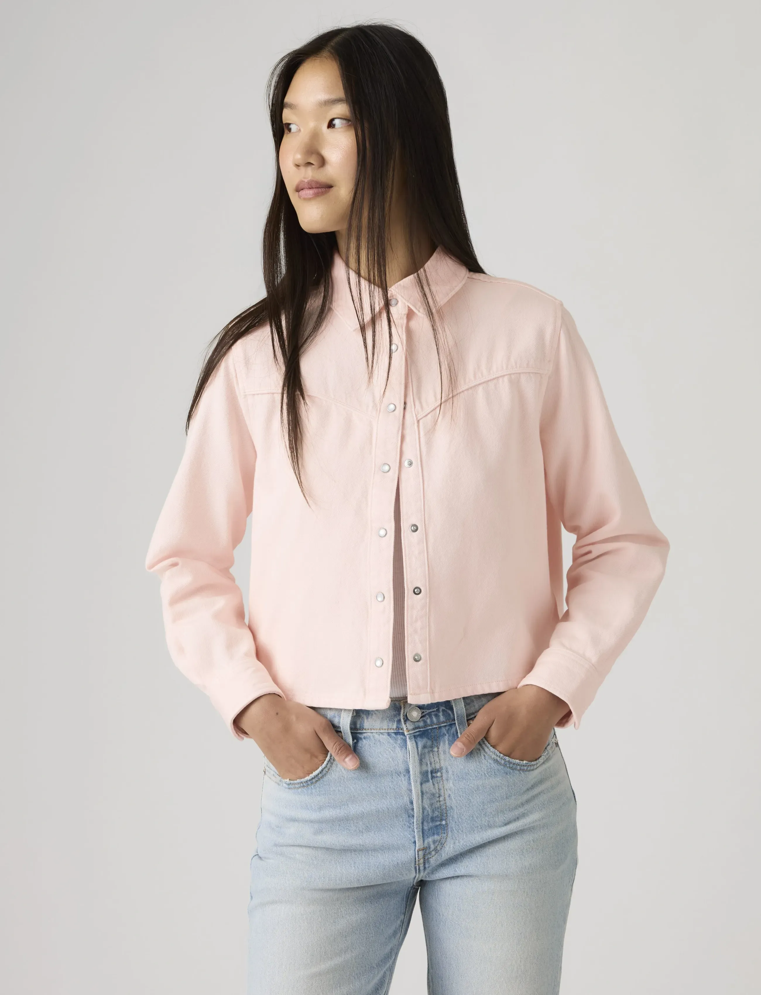 Levi's® - LOGAN TENCEL SHACKET DUSTY CRY - jeansskjortor - pinks - 5