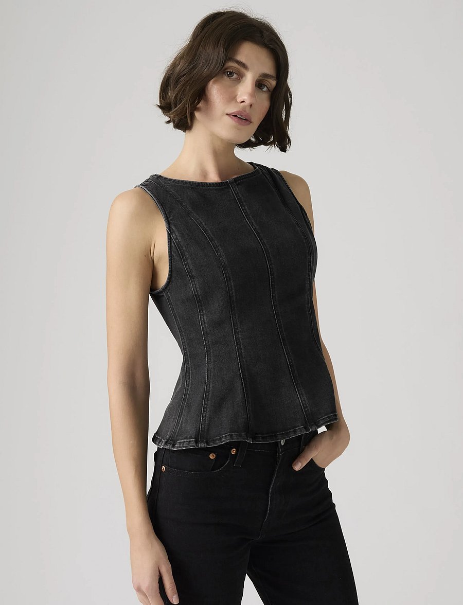 Levi's® - LEIGHTON PEPLUM TOP NY NIGHTS - varrukateta topid - blacks - 0
