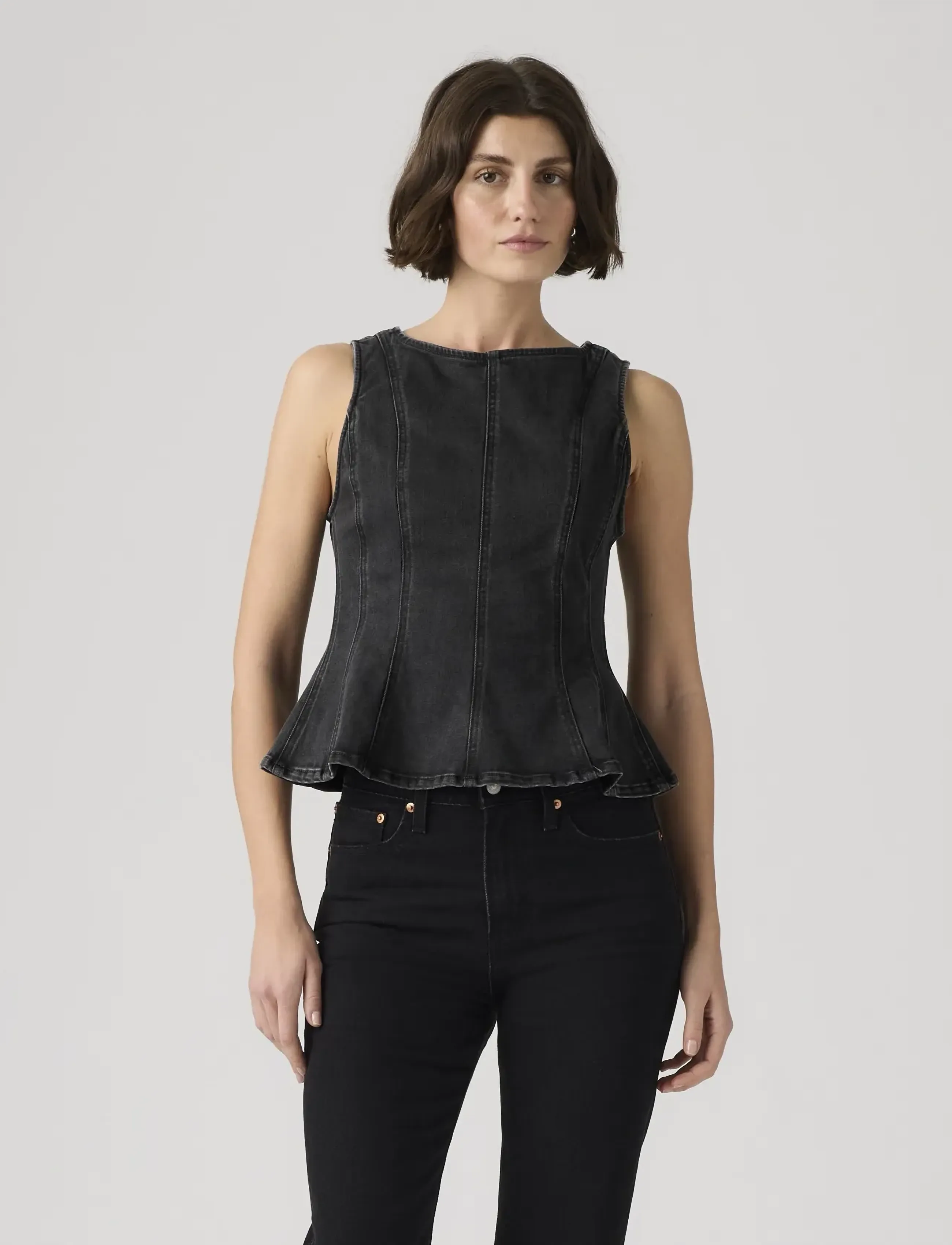 Levi's® - LEIGHTON PEPLUM TOP NY NIGHTS - sleeveless tops - blacks - 5