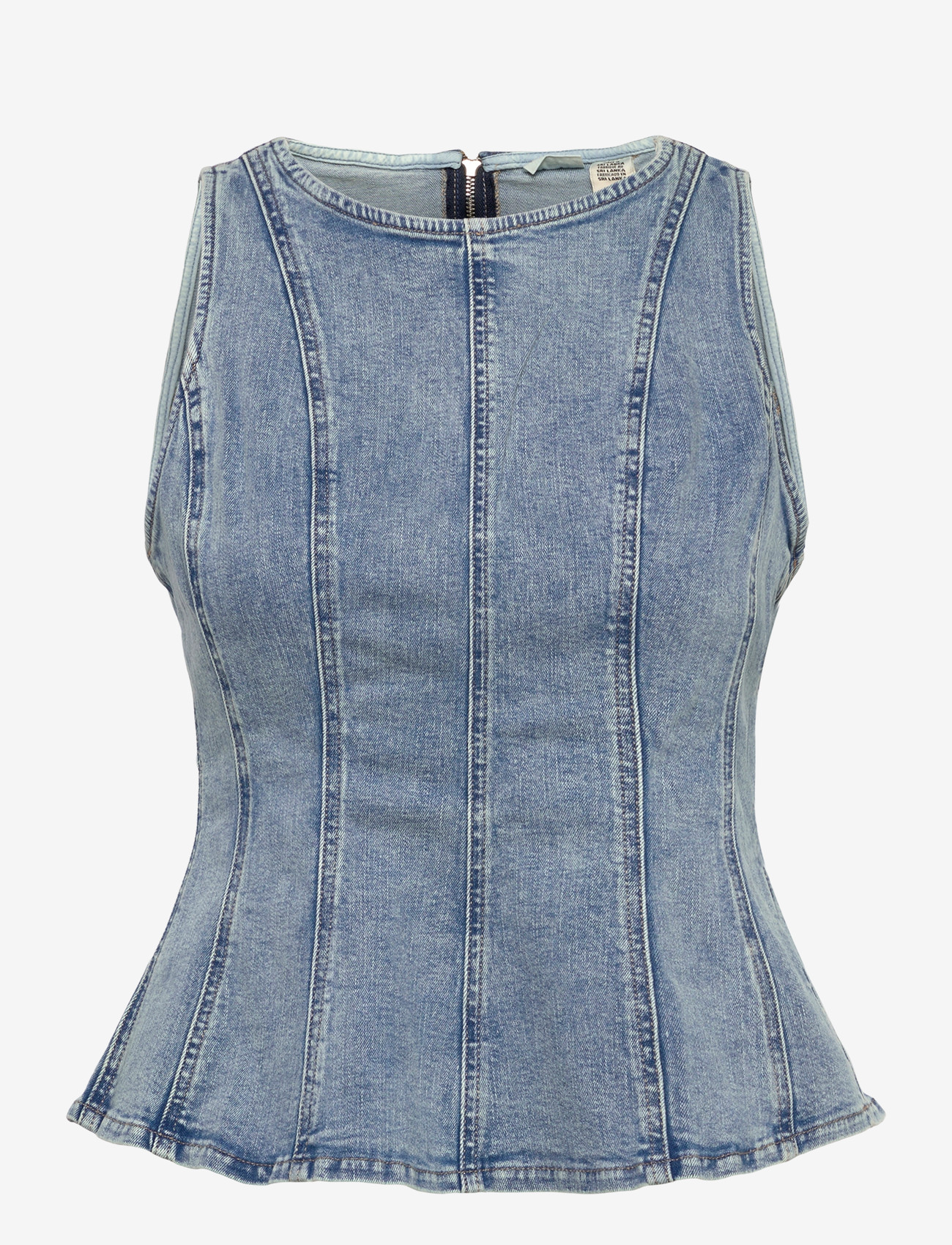 Levi's® - LEIGHTON PEPLUM TOP IN THE DUS - denim shirts - med indigo - worn in - 1