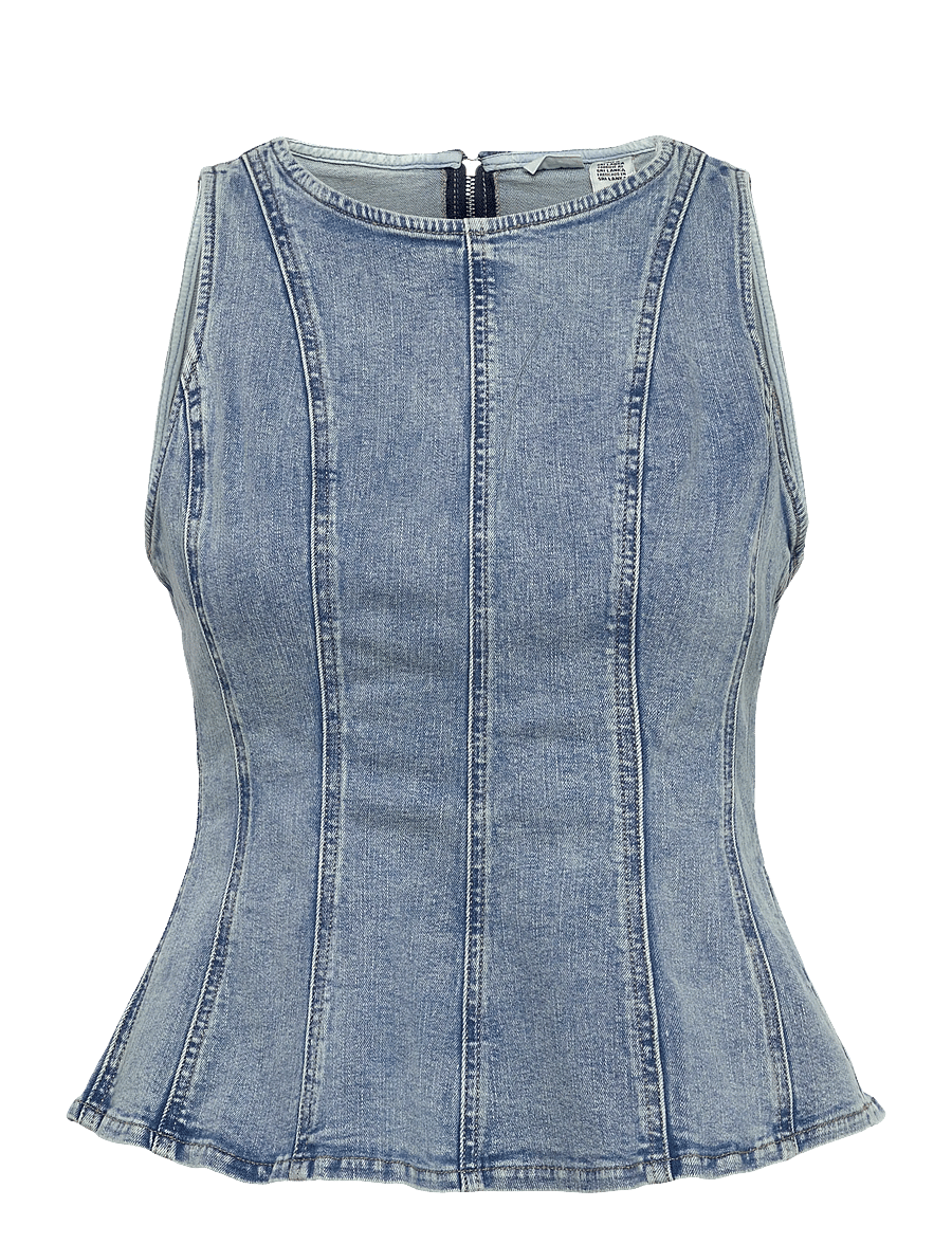 Levi's® - LEIGHTON PEPLUM TOP IN THE DUS - jeanshemden - med indigo - worn in - 1