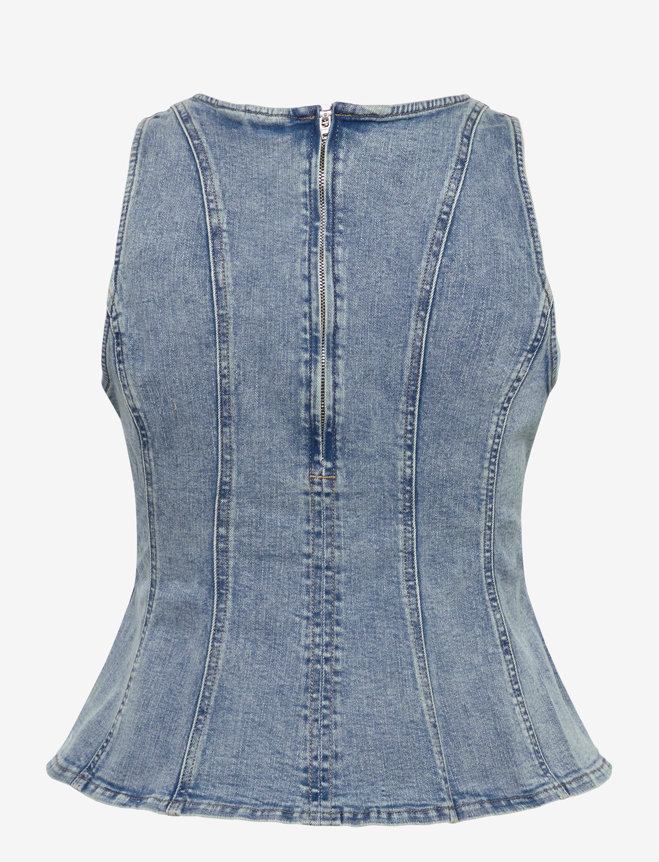 Levi's® - LEIGHTON PEPLUM TOP IN THE DUS - denim shirts - med indigo - worn in - 2