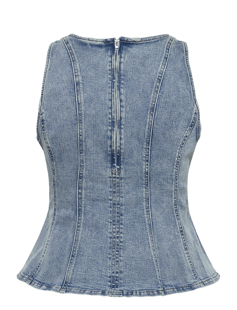 Levi's® - LEIGHTON PEPLUM TOP IN THE DUS - jeanshemden - med indigo - worn in - 2