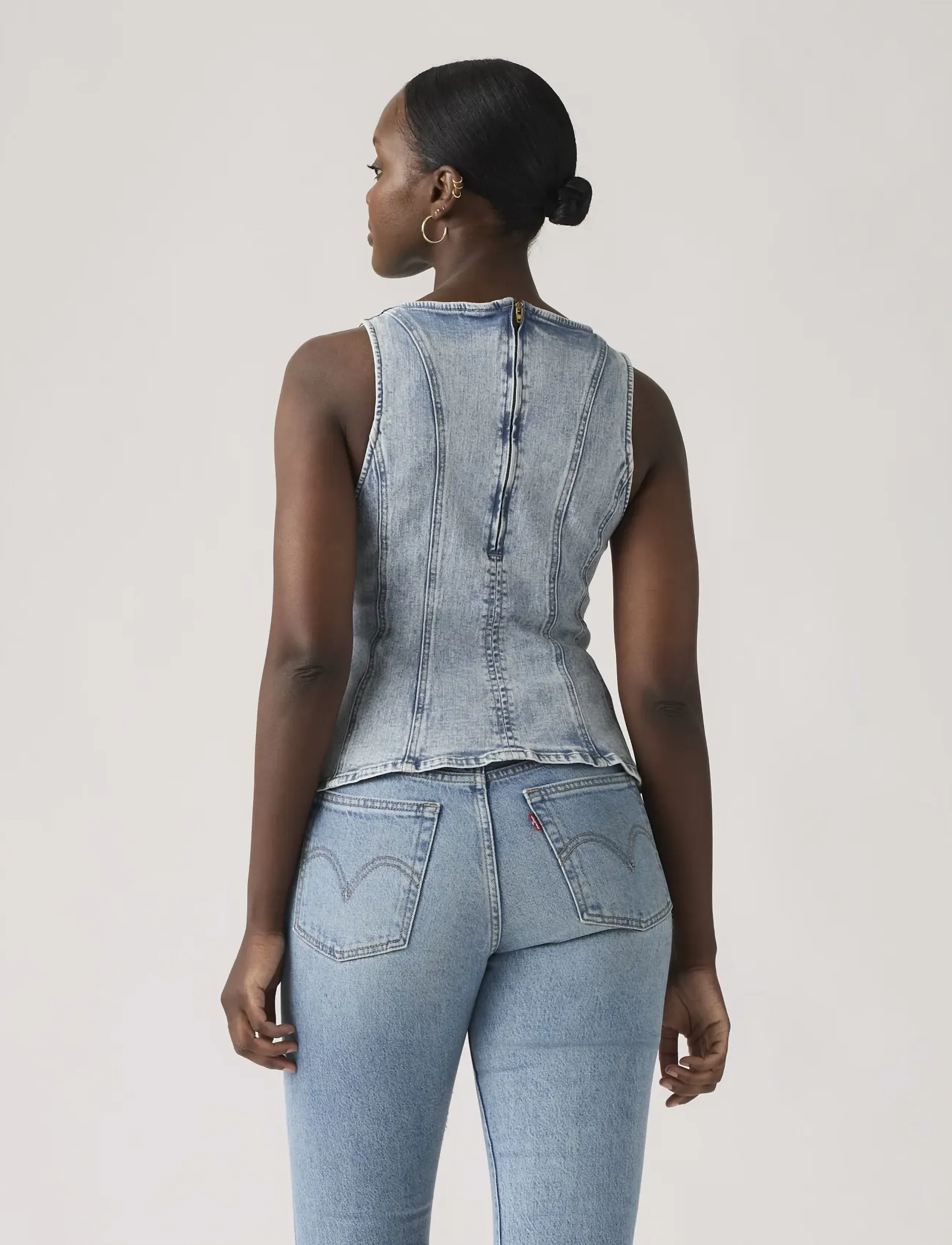Levi's® - LEIGHTON PEPLUM TOP IN THE DUS - denimskjorter - med indigo - worn in - 3