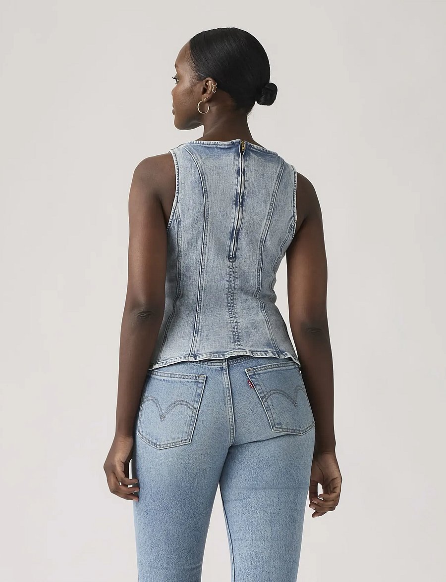 Levi's® - LEIGHTON PEPLUM TOP IN THE DUS - jeanshemden - med indigo - worn in - 3