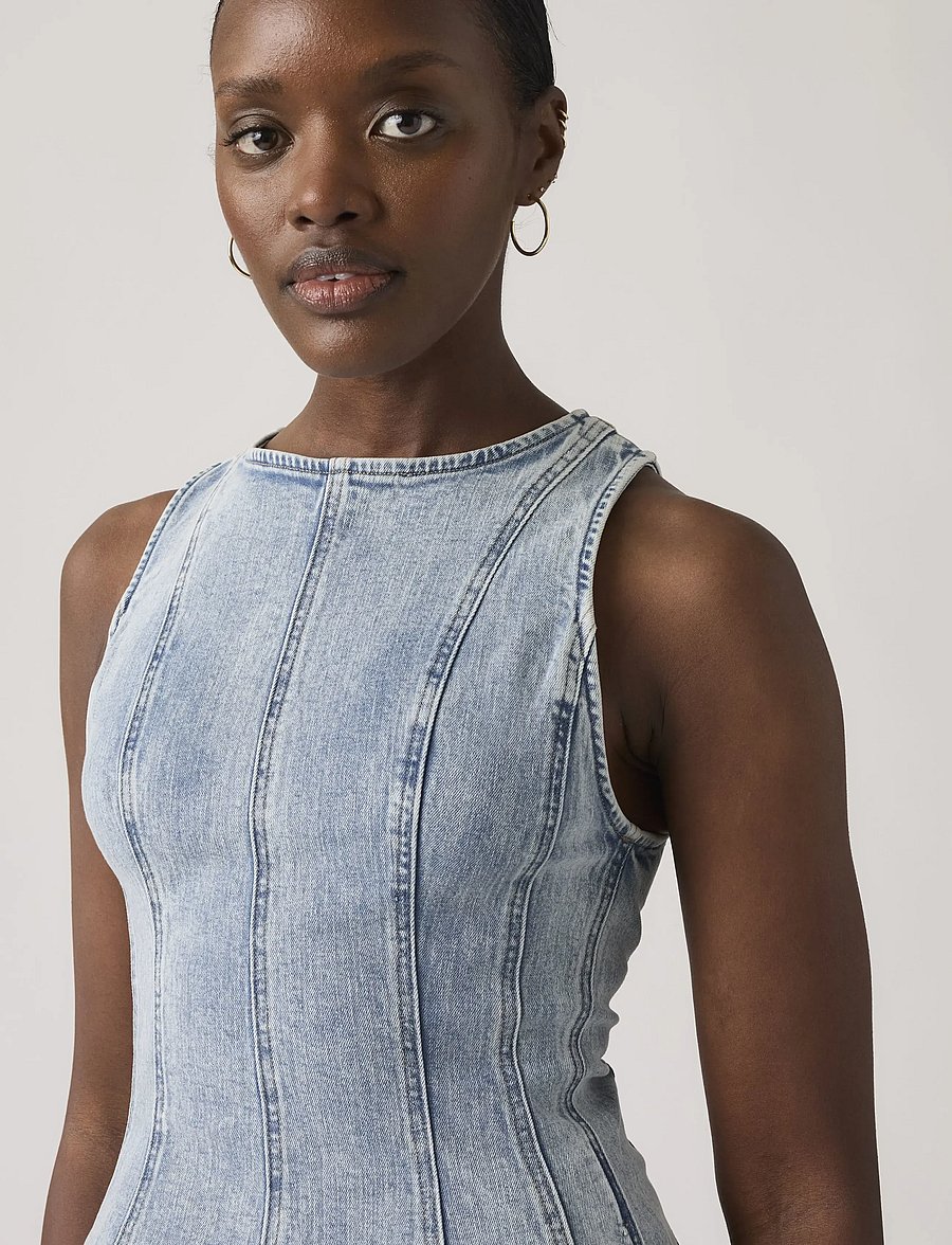 Levi's® - LEIGHTON PEPLUM TOP IN THE DUS - jeanshemden - med indigo - worn in - 4