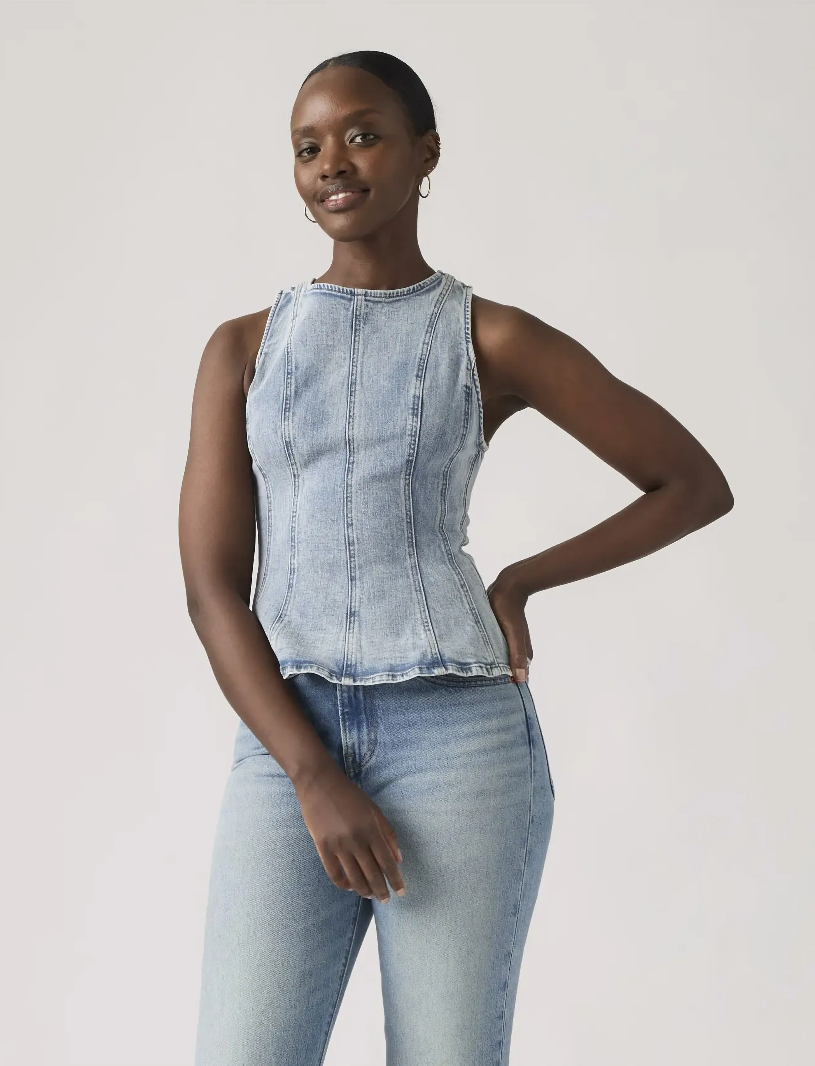 Levi's® - LEIGHTON PEPLUM TOP IN THE DUS - denimskjorter - med indigo - worn in - 5