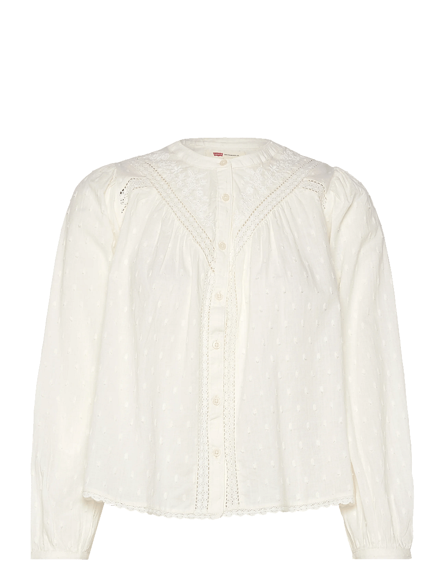 Levi's® - CLEO LS BLOUSE EGRET - långärmade blusar - whites - 1
