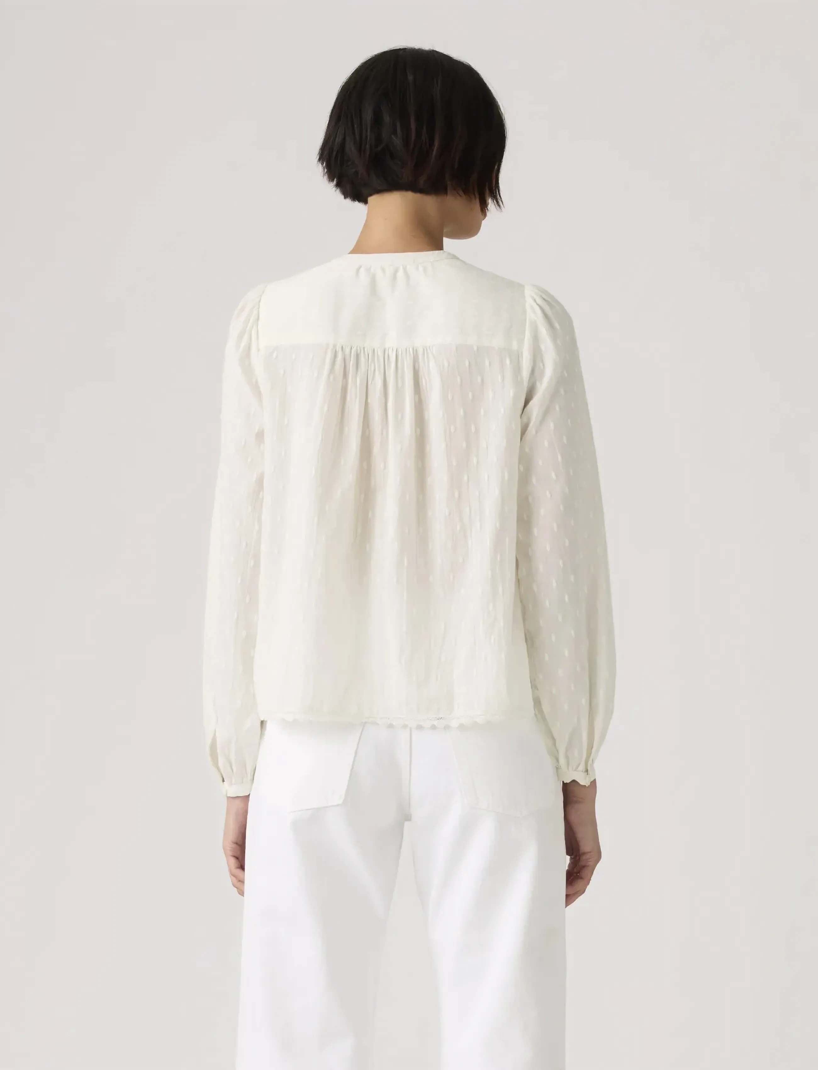 Levi's® - CLEO LS BLOUSE EGRET - långärmade blusar - whites - 4