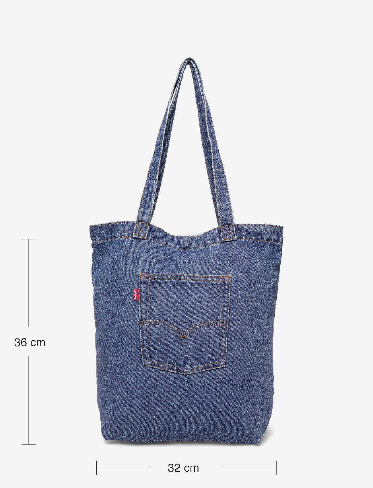 Levi's® - BACK POCKET TOTE ELEVATION OCE - tote bags - med indigo - flat finish - 3