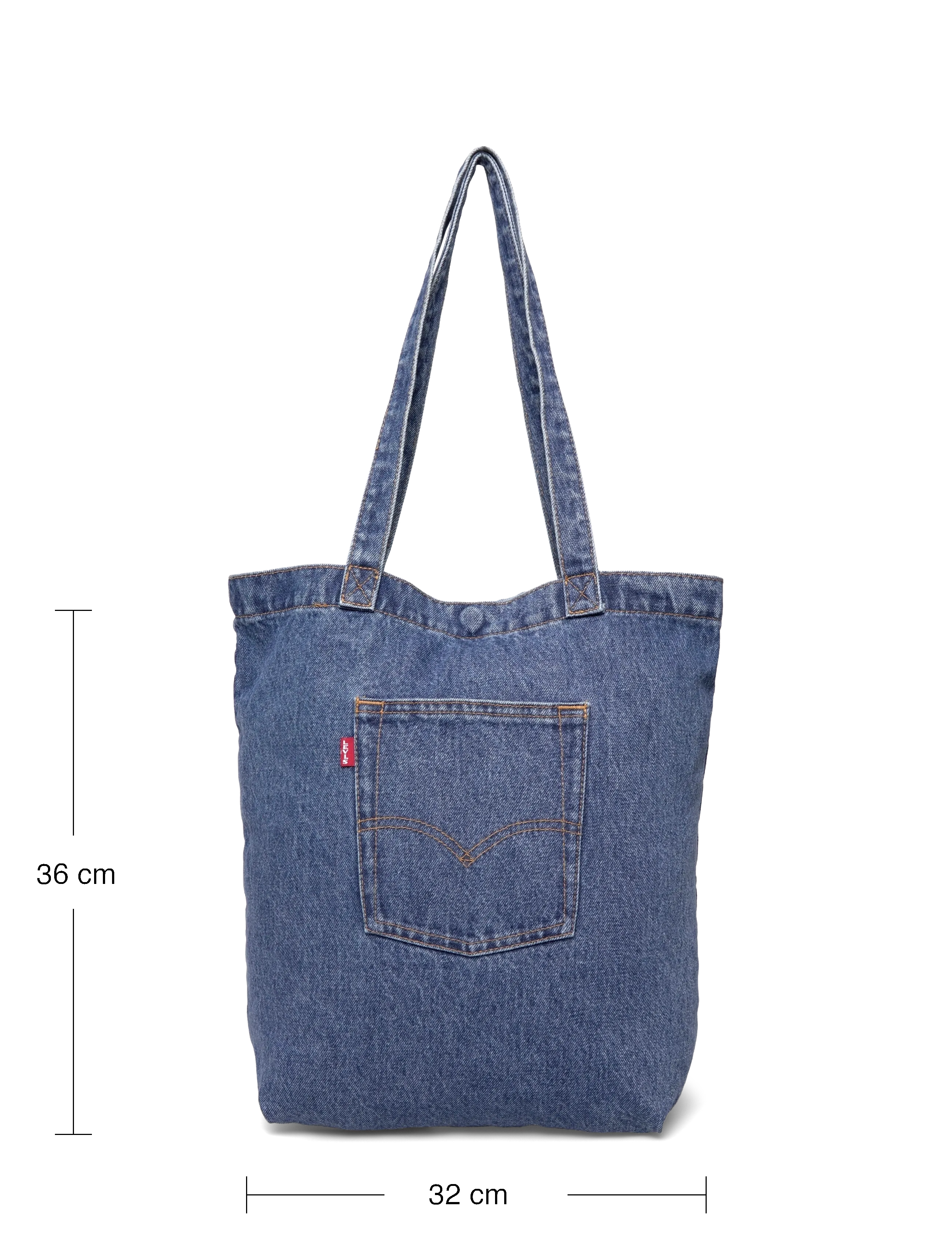 Levi's® - BACK POCKET TOTE ELEVATION OCE - tote bags - med indigo - flat finish - 4