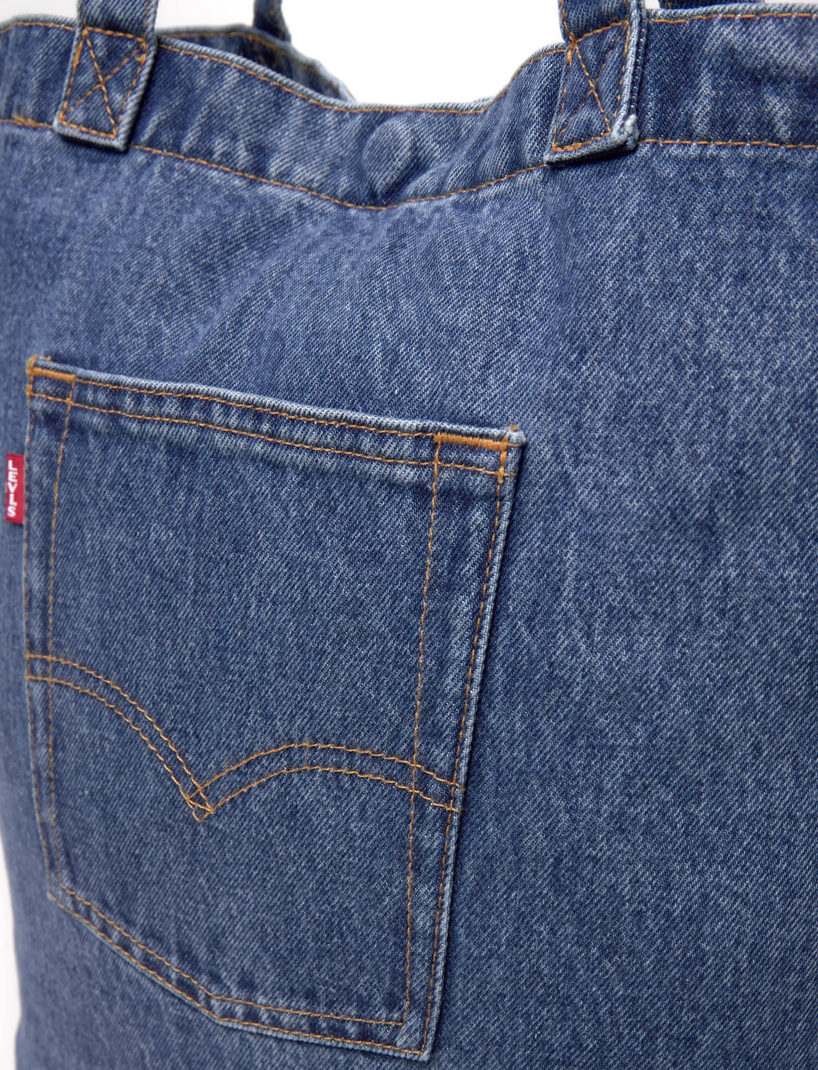 Levi's® - BACK POCKET TOTE ELEVATION OCE - tote bags - med indigo - flat finish - 5