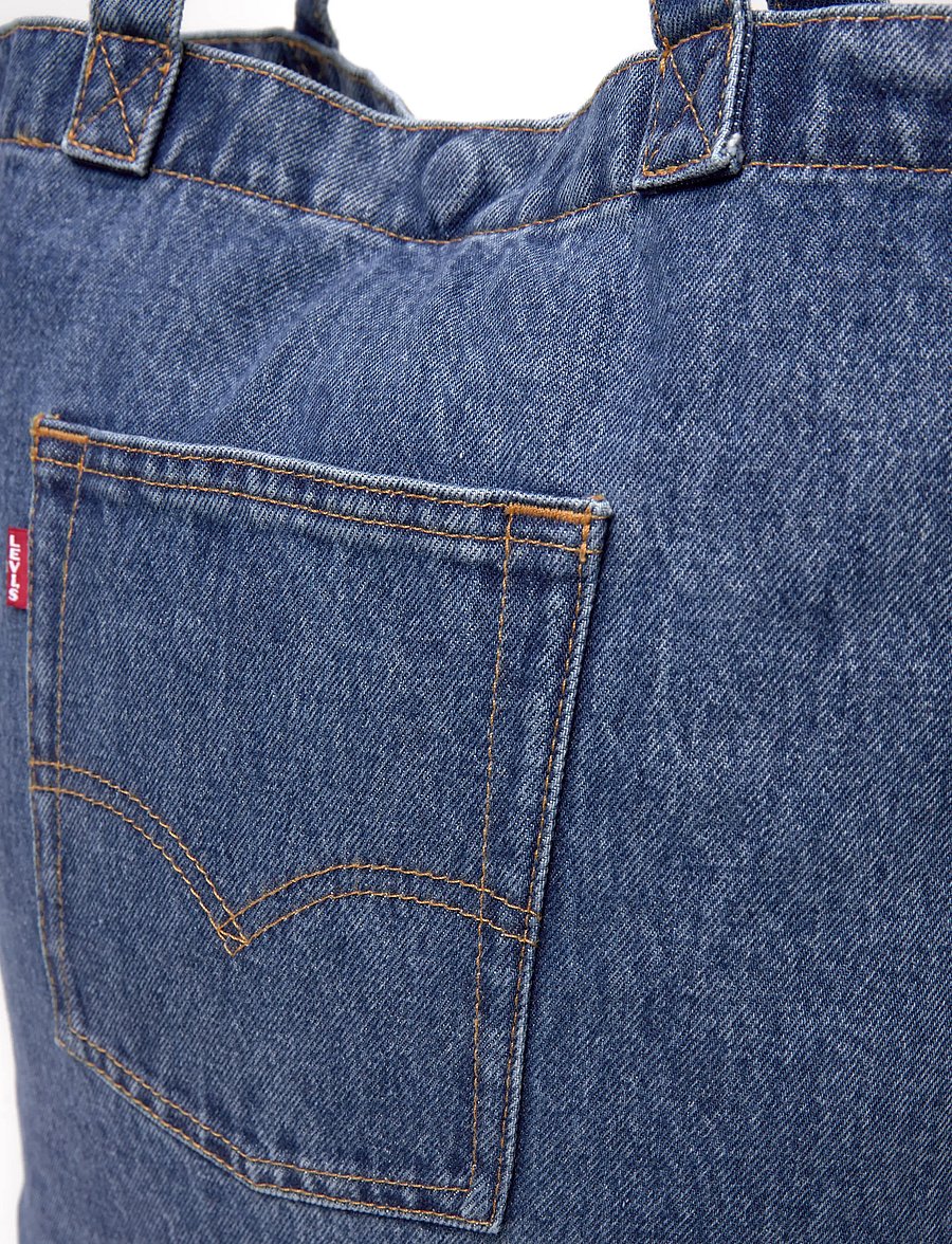Levi's® - BACK POCKET TOTE ELEVATION OCE - tote bags - med indigo - flat finish - 5