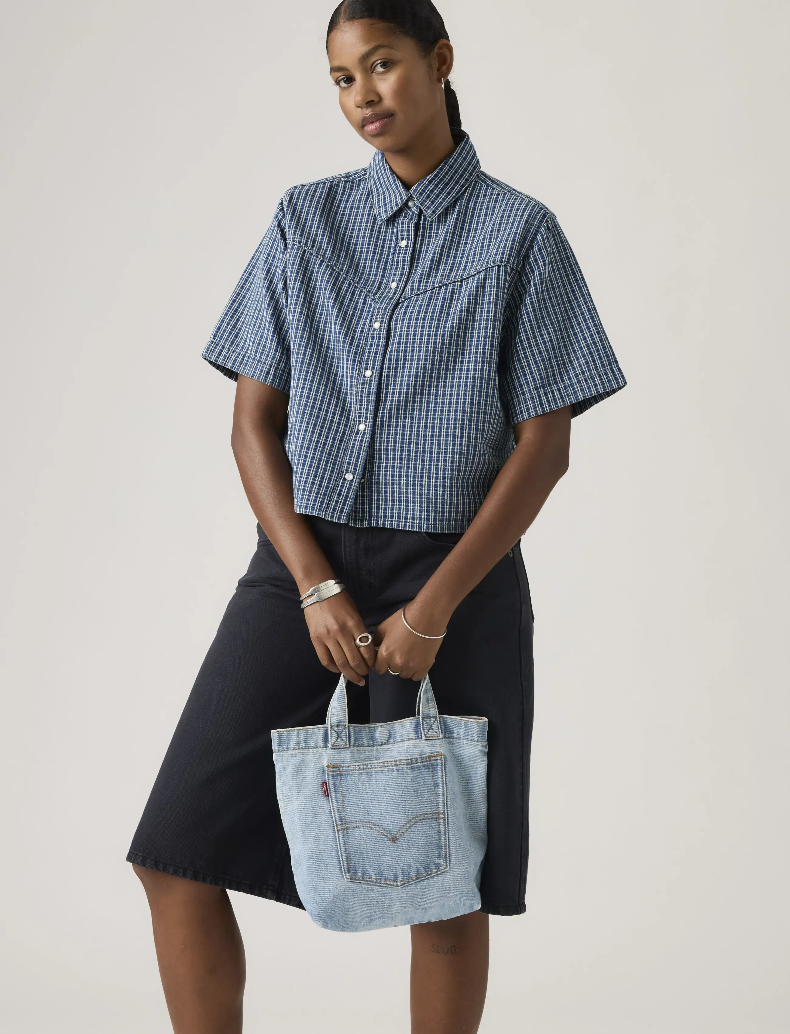 Levi's® - MINI LEVIS TOTE OCEAN INDIGO W - tote bags - light indigo - flat finis - 4