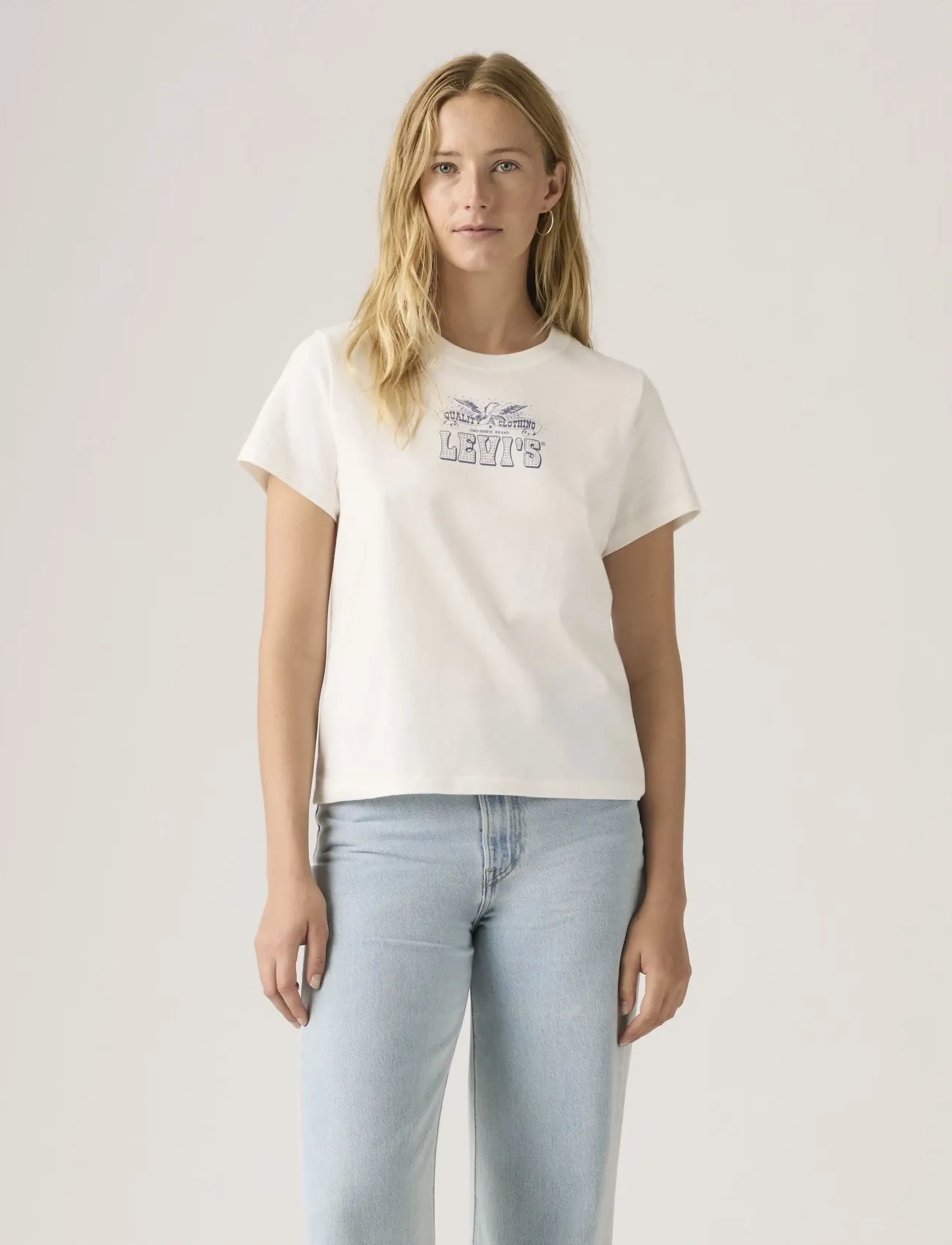 Levi's Gr Favorite Tee Rhinestone Eag, S, Cream, T-Shirts & Toppe > Kortærmede, Dame