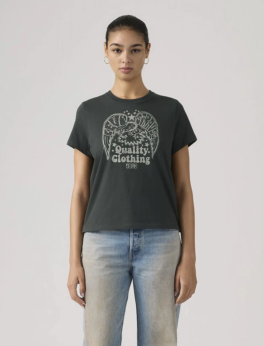 Levi's® - GR FAVORITE TEE RHINESTONE EAG - t-shirts - blacks - 0