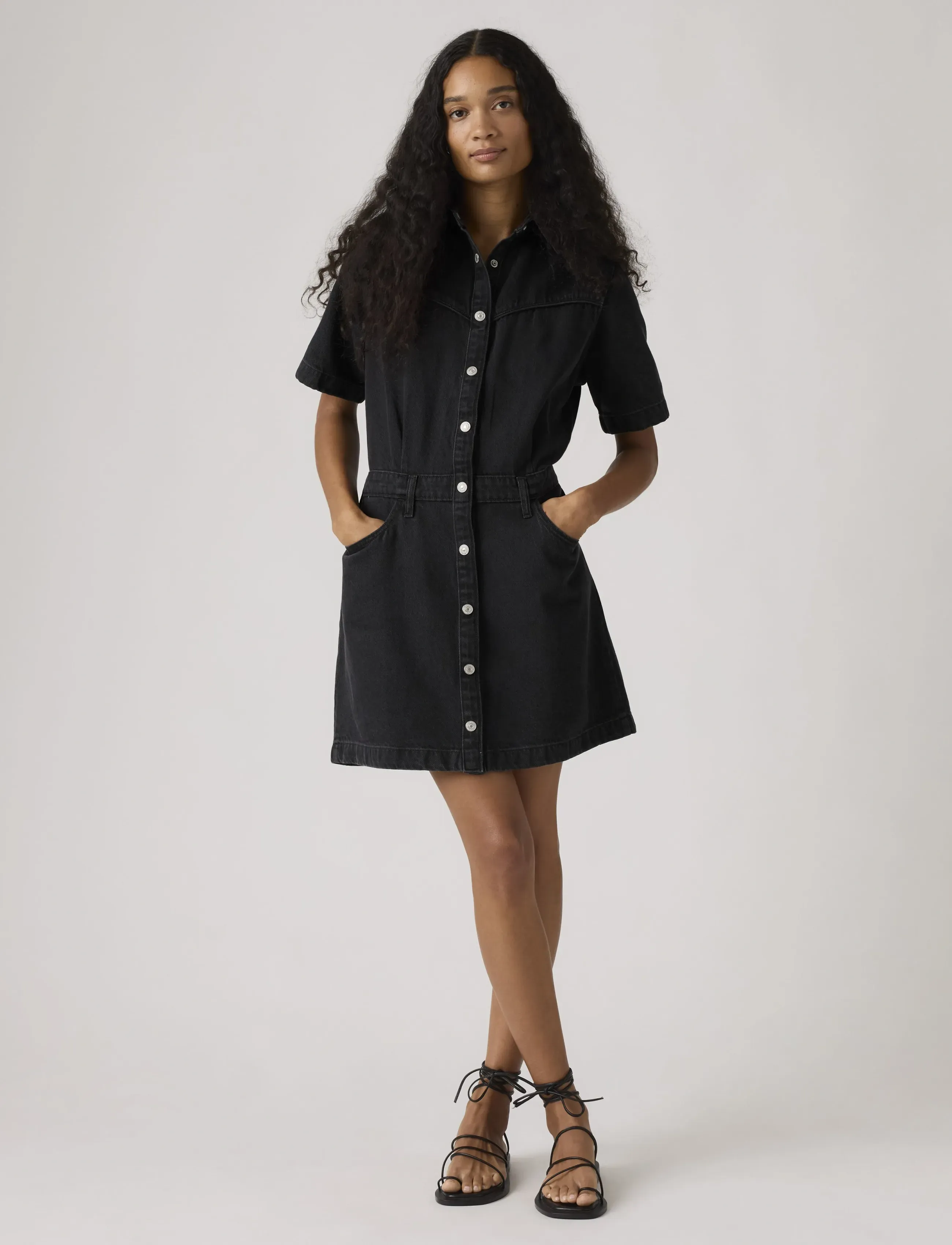 Levi's® SS LOGAN WESTERN DRESS CAPTURI - Visa allt - BLACKS / black