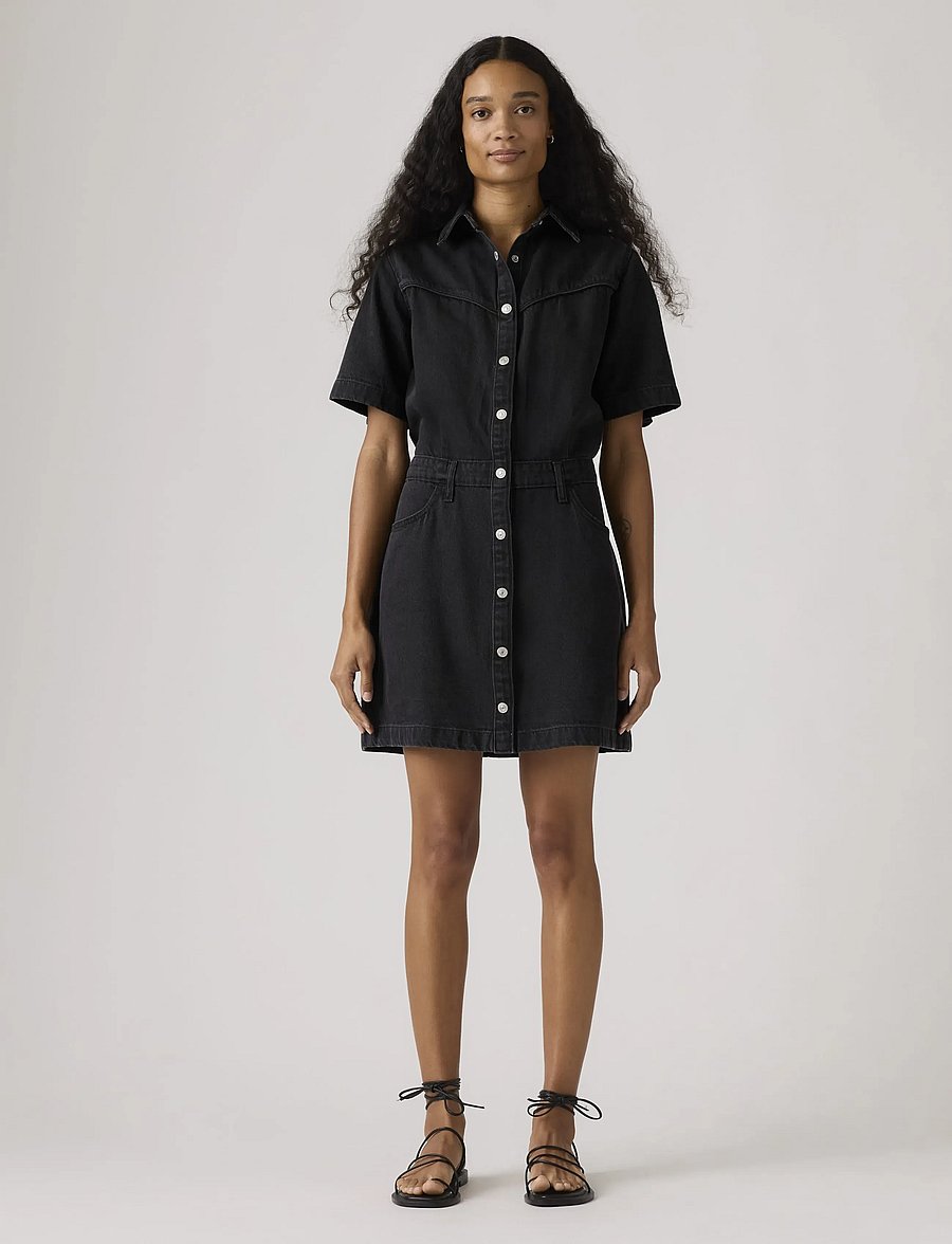Levi's® - SS LOGAN WESTERN DRESS CAPTURI - denimkjoler - blacks - 5