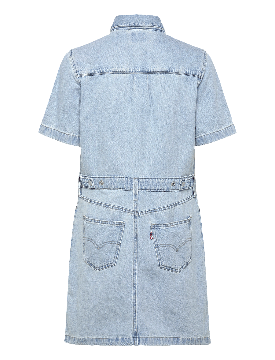 Levi's® - SS LOGAN WESTERN DRESS BLASTED - robes chemises - light indigo - worn in - 2