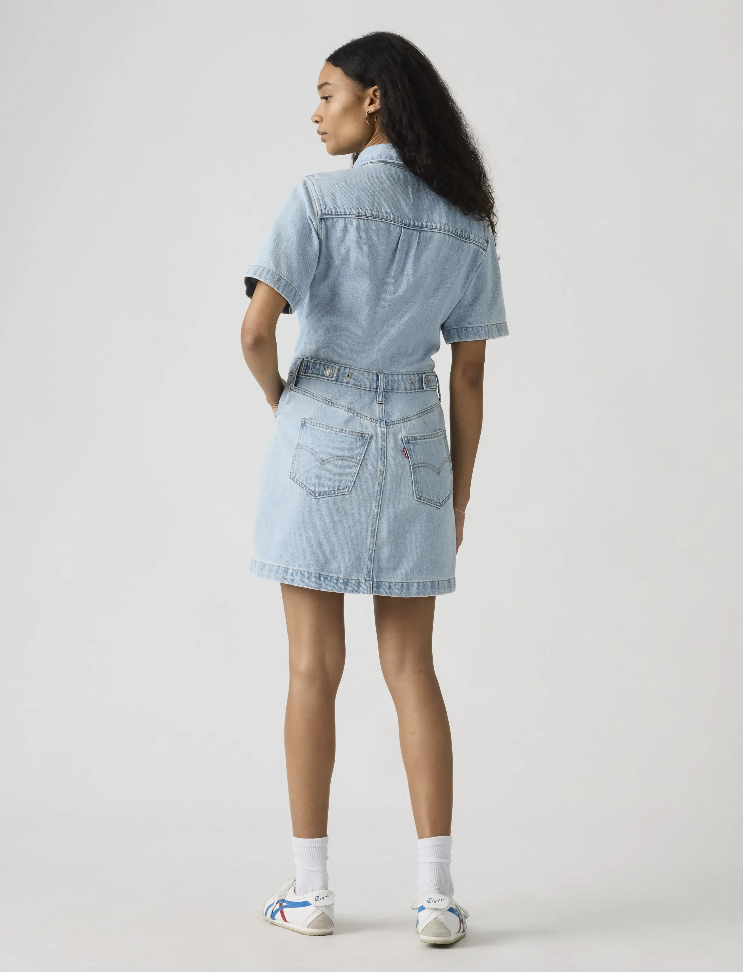 Levi's® - SS LOGAN WESTERN DRESS BLASTED - skjortekjoler - light indigo - worn in - 3