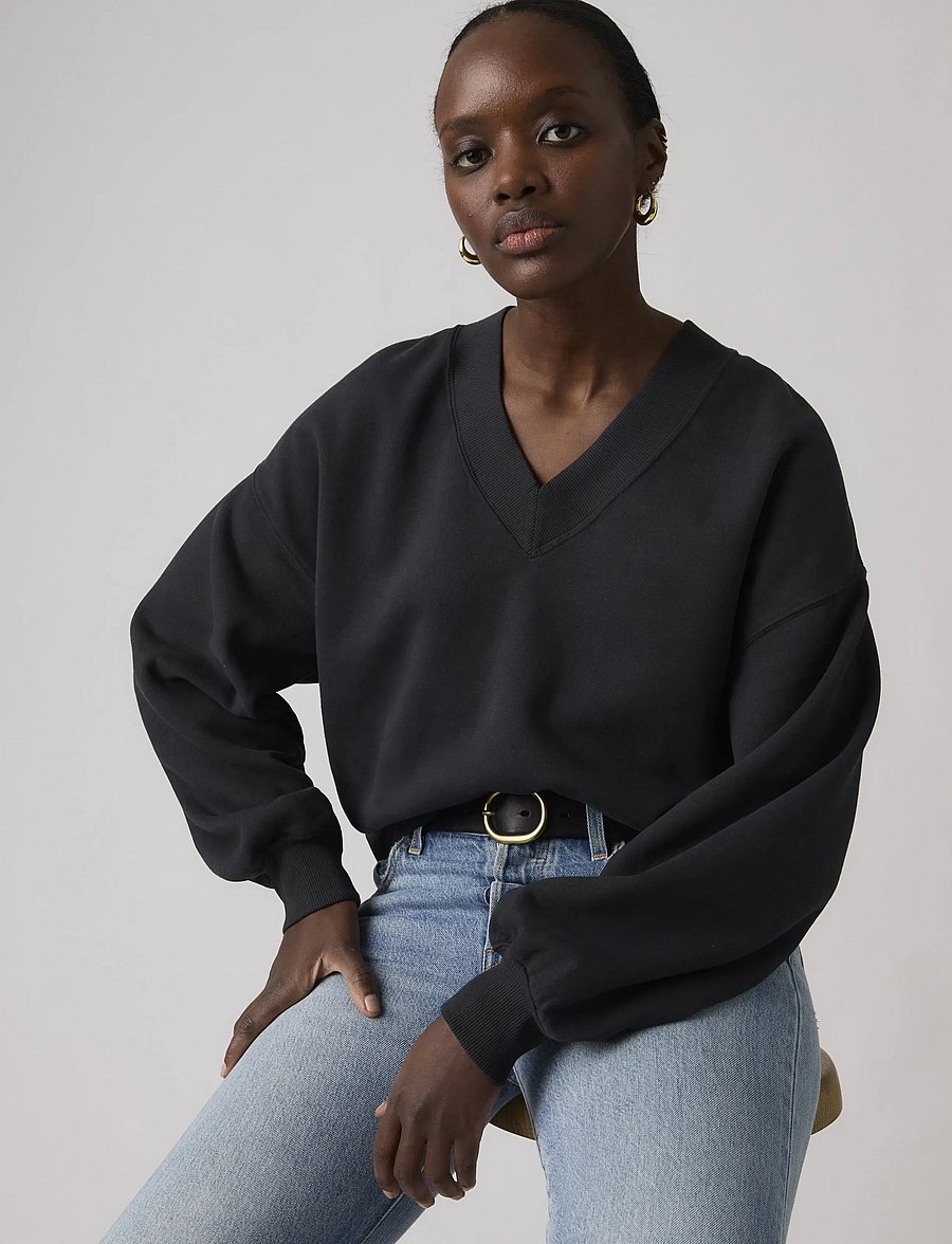 Levi's® - VINTAGE VNECK SWEATSHIRT H126 - everyday style - blacks - 0