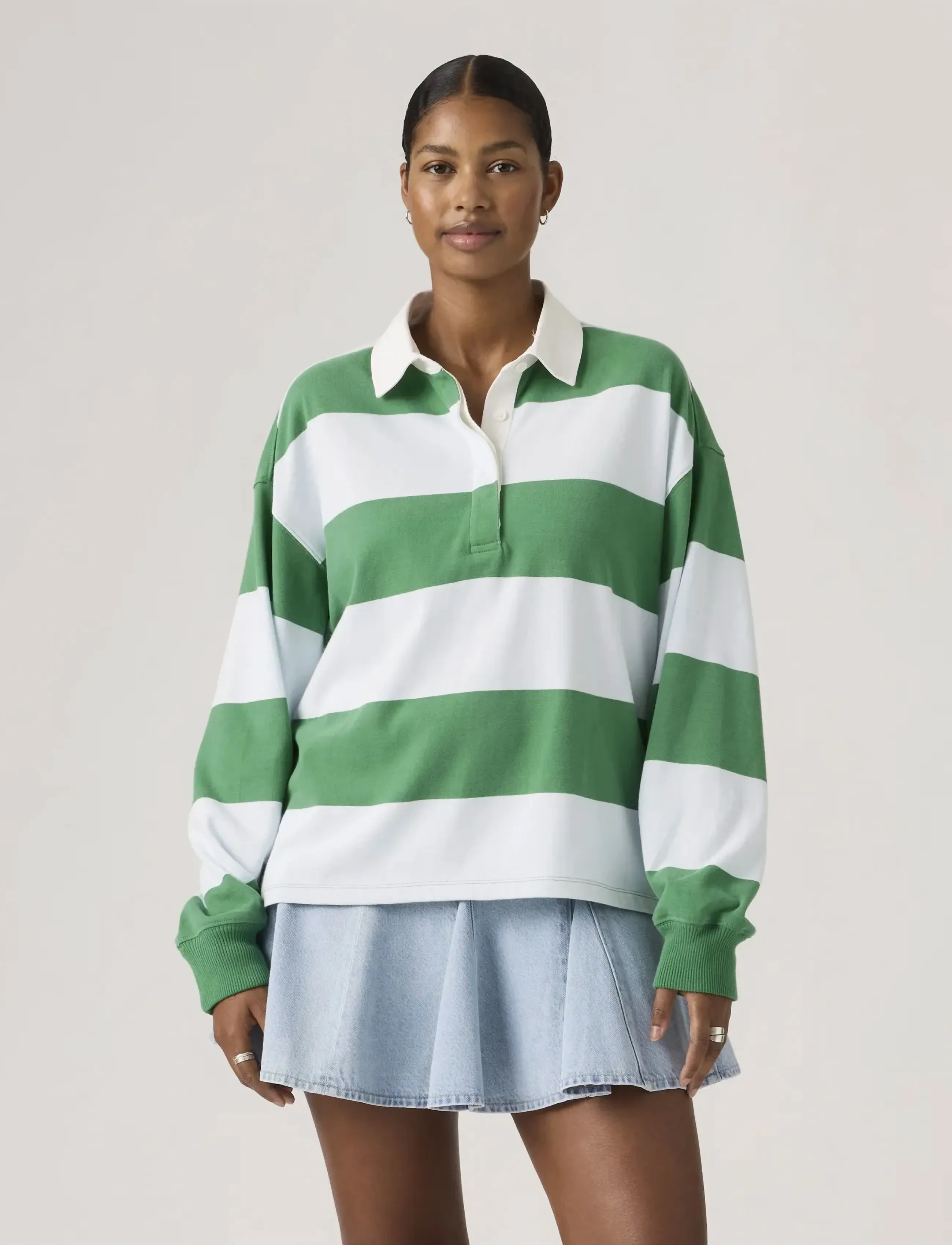 Levi's® REENIE RUGBY LS KATIE STRIPE C - Polosärgid - MULTI-COLOR / green