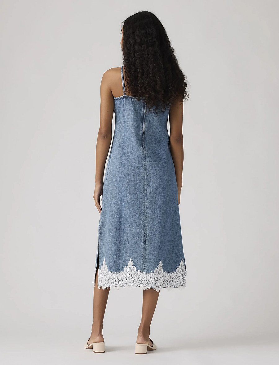 Levi's® - 90S DENIM SLIP DRESS SLIPPED M - teksakleidid - med indigo - flat finisht - 3