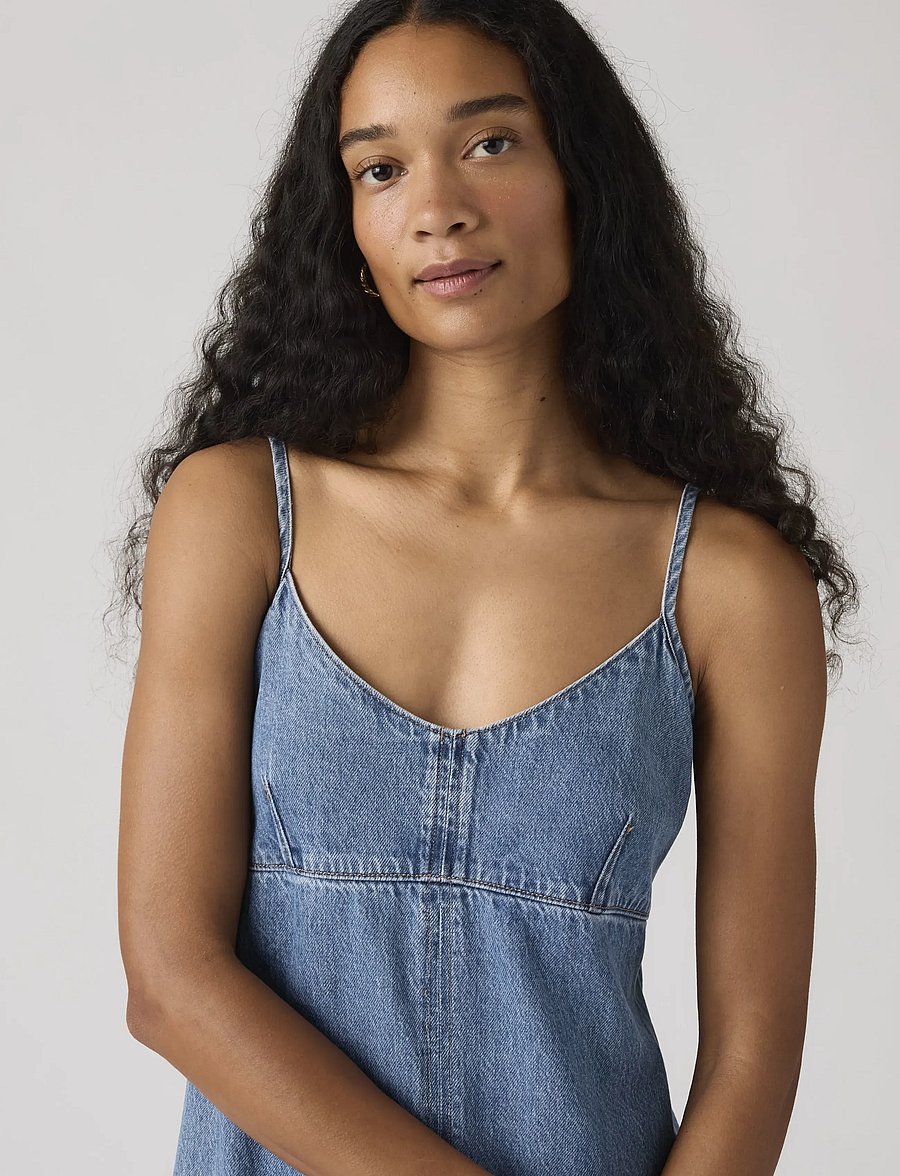 Levi's® - 90S DENIM SLIP DRESS SLIPPED M - teksakleidid - med indigo - flat finisht - 4