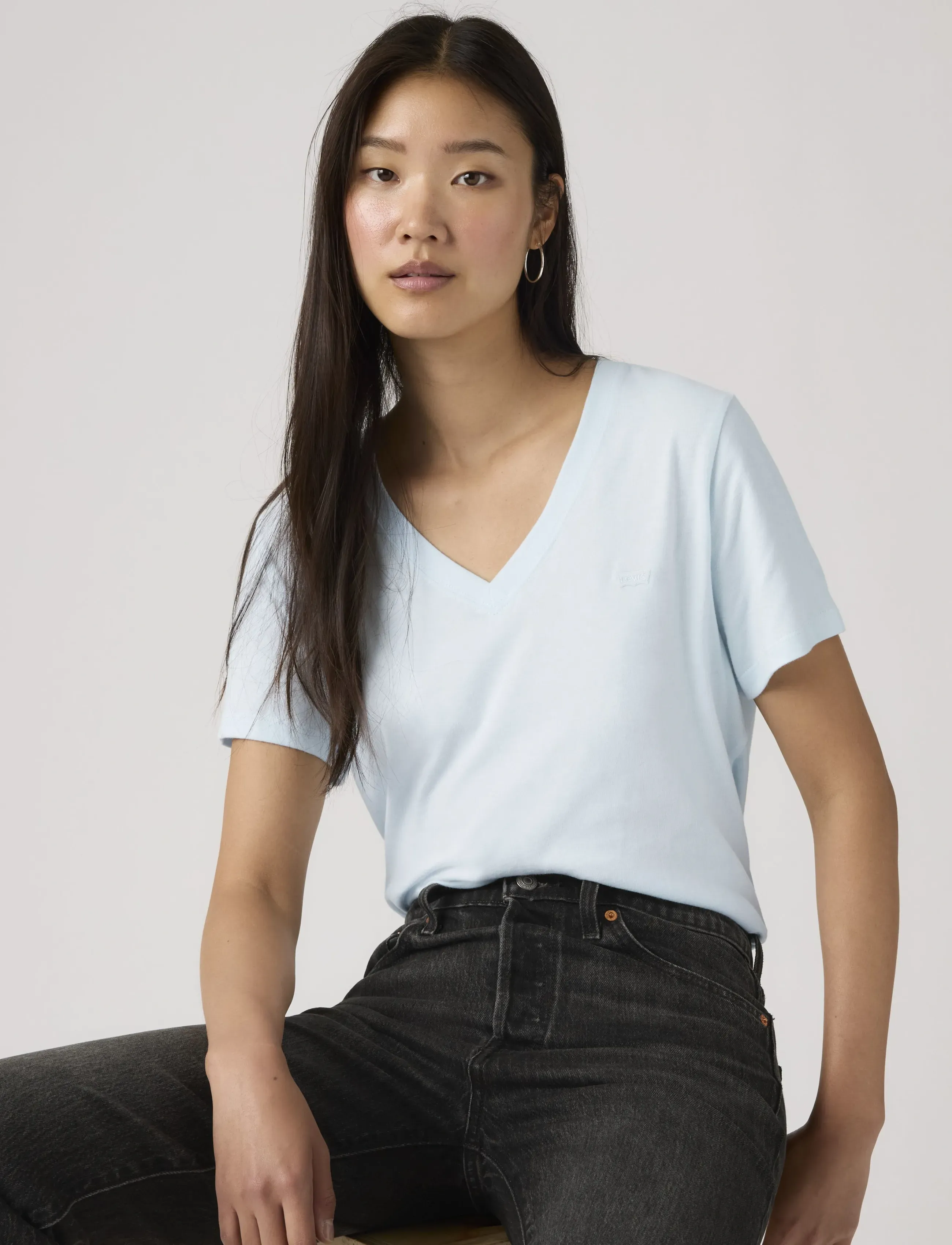 Levi's® - FAVORITE VNECK HM COUNTRY AIR - t-shirts - blues - 5