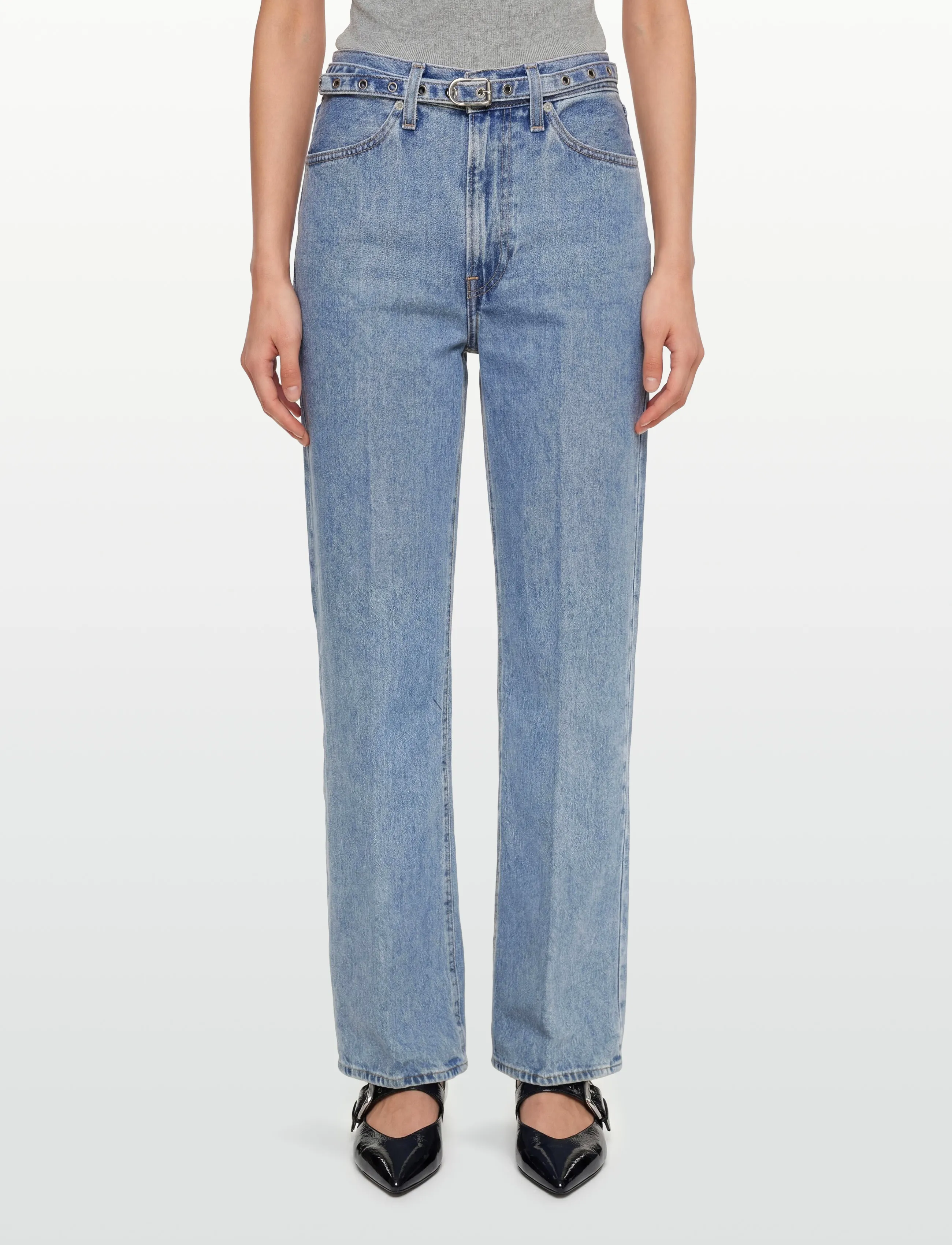 Levi's® - RIBCAGE WL BELTED MULTIPLE OPT - vida jeans - med indigo - worn in - 3