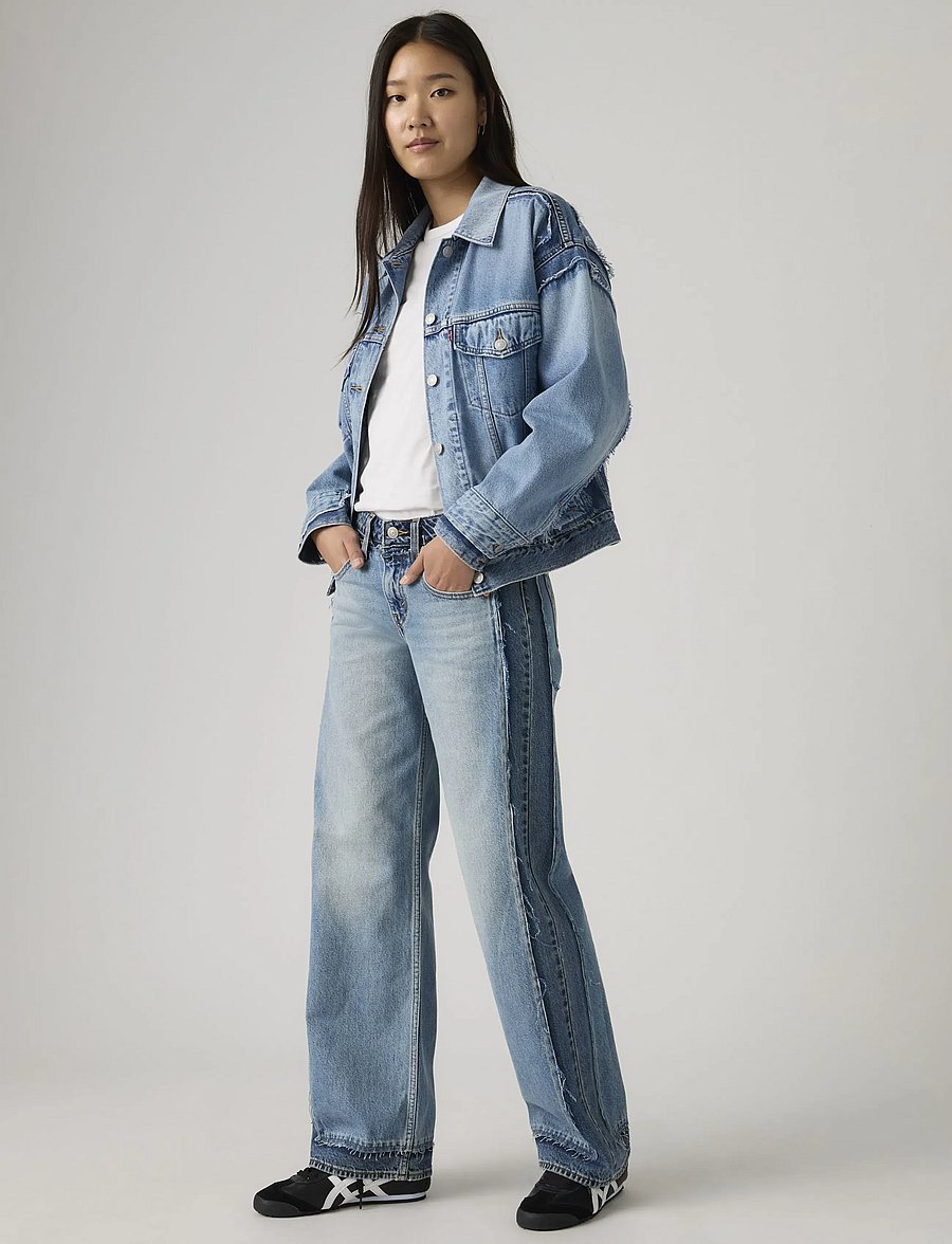 Levi's® - LOW LOOSE DECON UPON REFLECTIO - hosen mit weitem bein - med indigo - worn in - 0