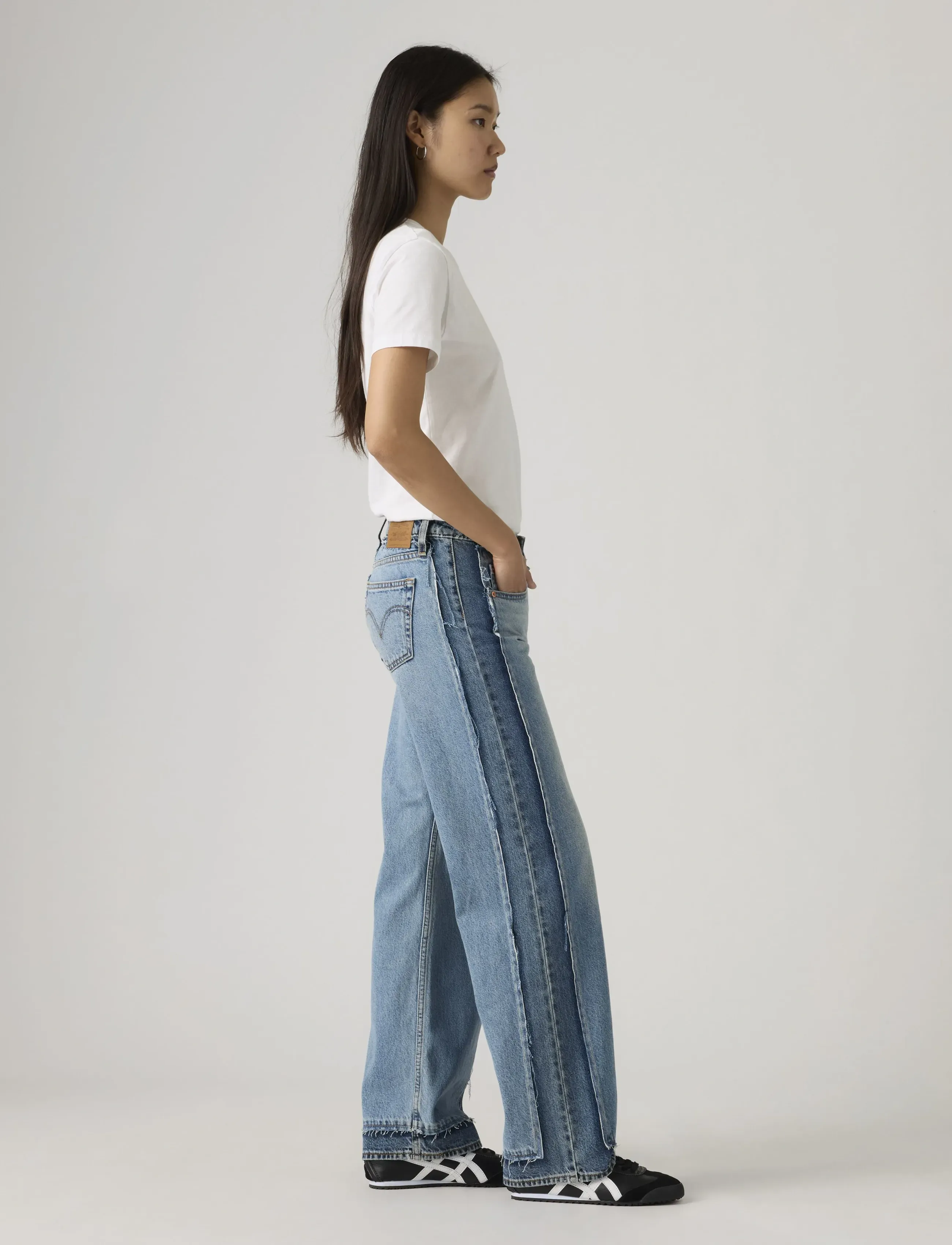 Levi's® - LOW LOOSE DECON UPON REFLECTIO - hosen mit weitem bein - med indigo - worn in - 3