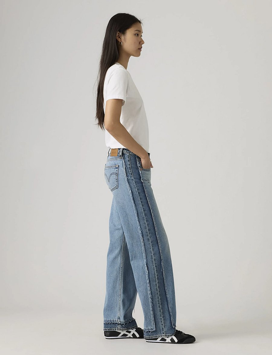 Levi's® - LOW LOOSE DECON UPON REFLECTIO - hosen mit weitem bein - med indigo - worn in - 3
