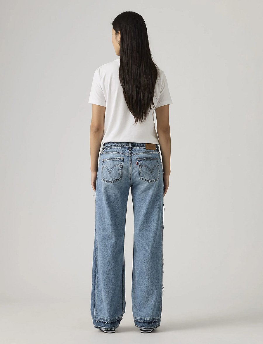 Levi's® - LOW LOOSE DECON UPON REFLECTIO - hosen mit weitem bein - med indigo - worn in - 4