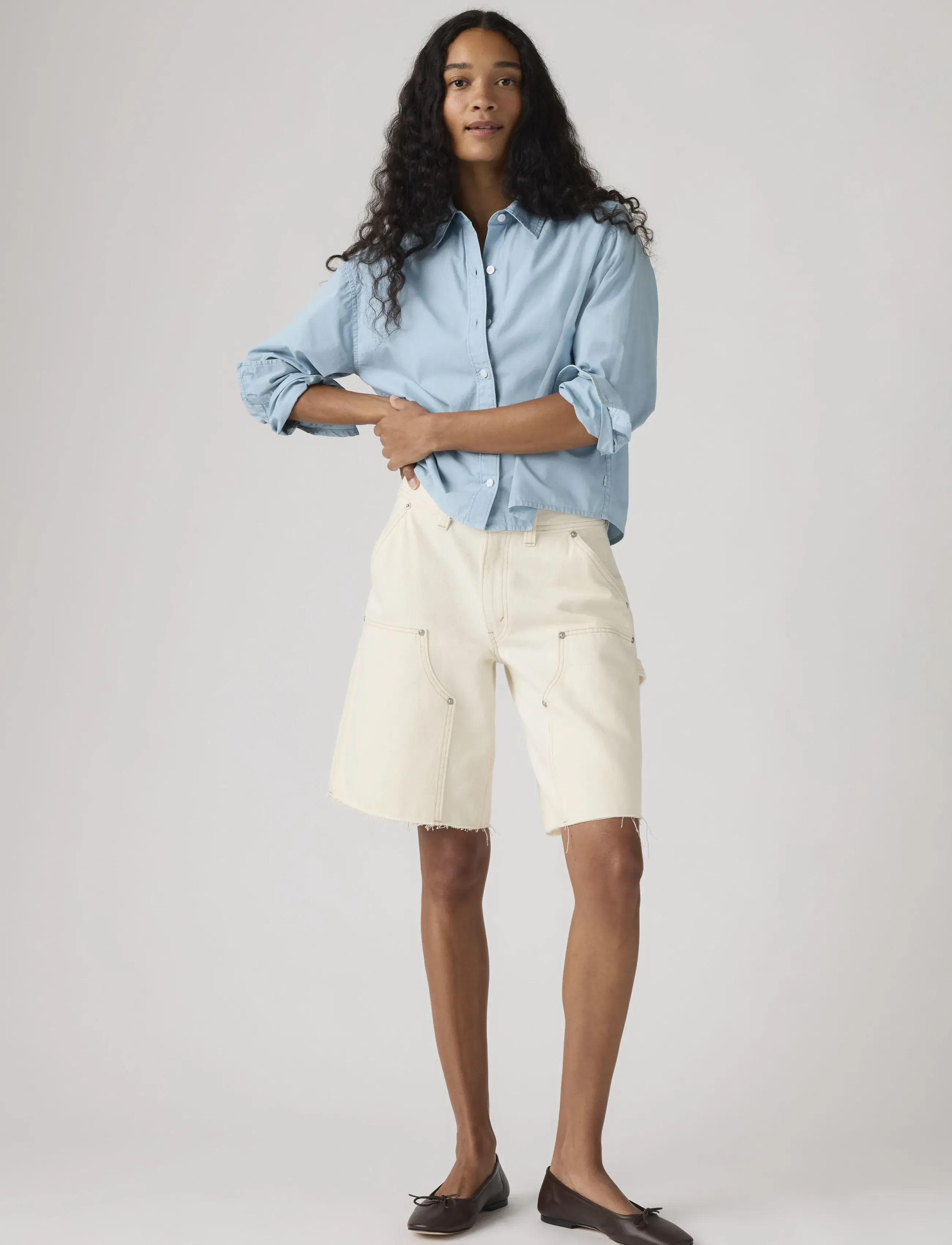 Levi's Baggy Dad Utility Short Yeah N, 25, Shorts, Weiß - Denim Frauen