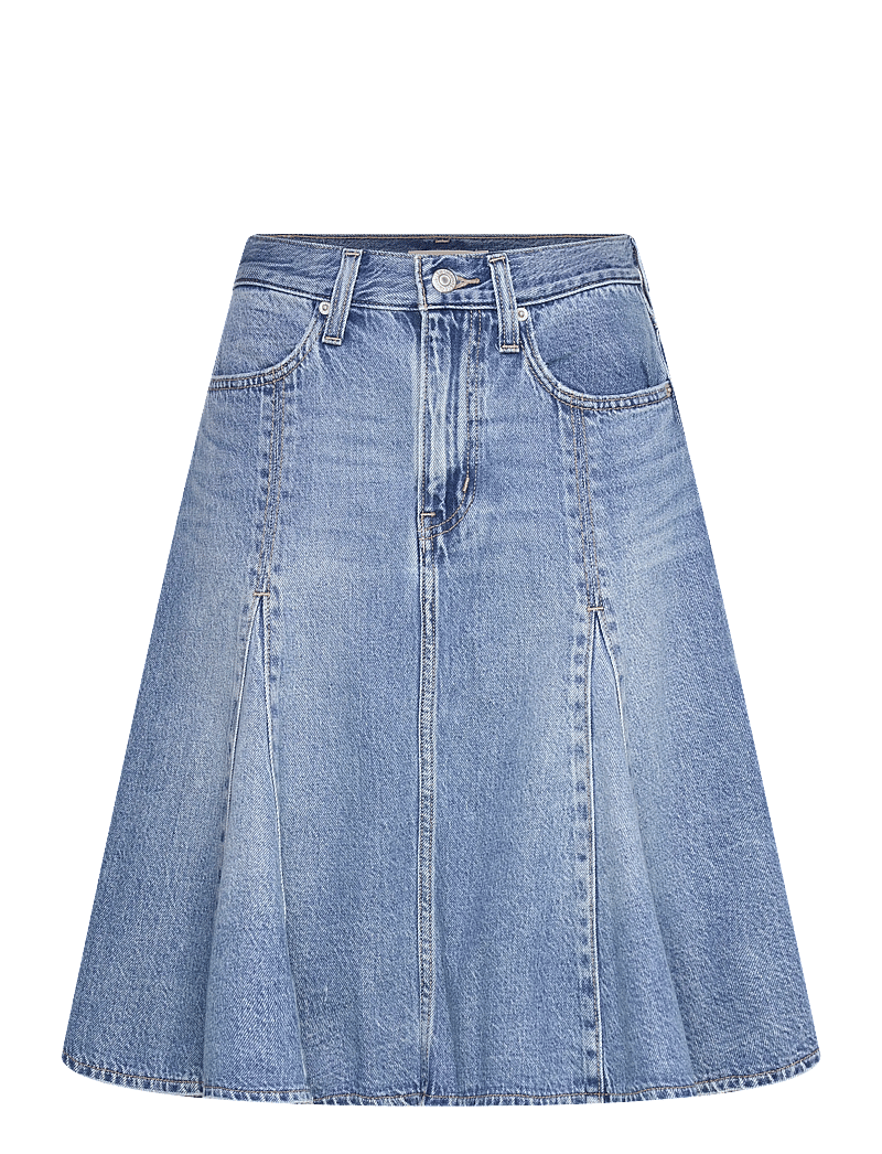Levi's® - GODET KNEE LENGTH SKIRT GOOD G - jeansröcke - med indigo - worn in - 1