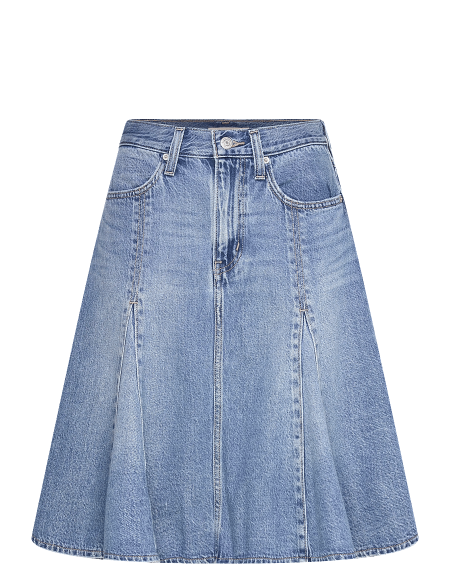 Levi's® - GODET KNEE LENGTH SKIRT GOOD G - denimnederdele - med indigo - worn in - 1