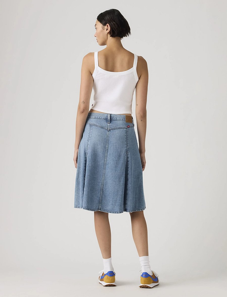 Levi's® - GODET KNEE LENGTH SKIRT GOOD G - denimnederdele - med indigo - worn in - 4