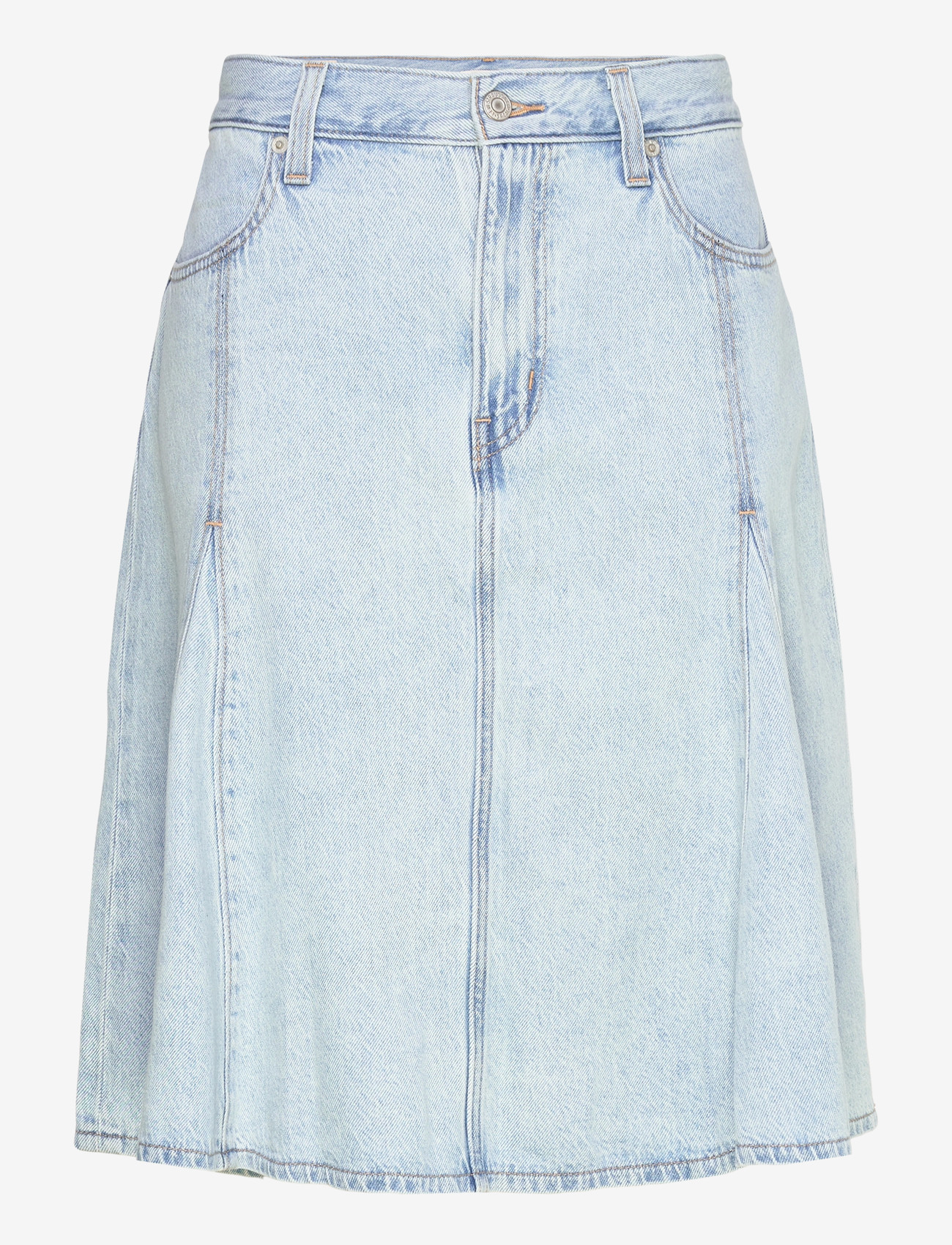Levi's® - GODET KNEE LENGTH SKIRT OF COU - jeanskjolar - med indigo - flat finish - 0