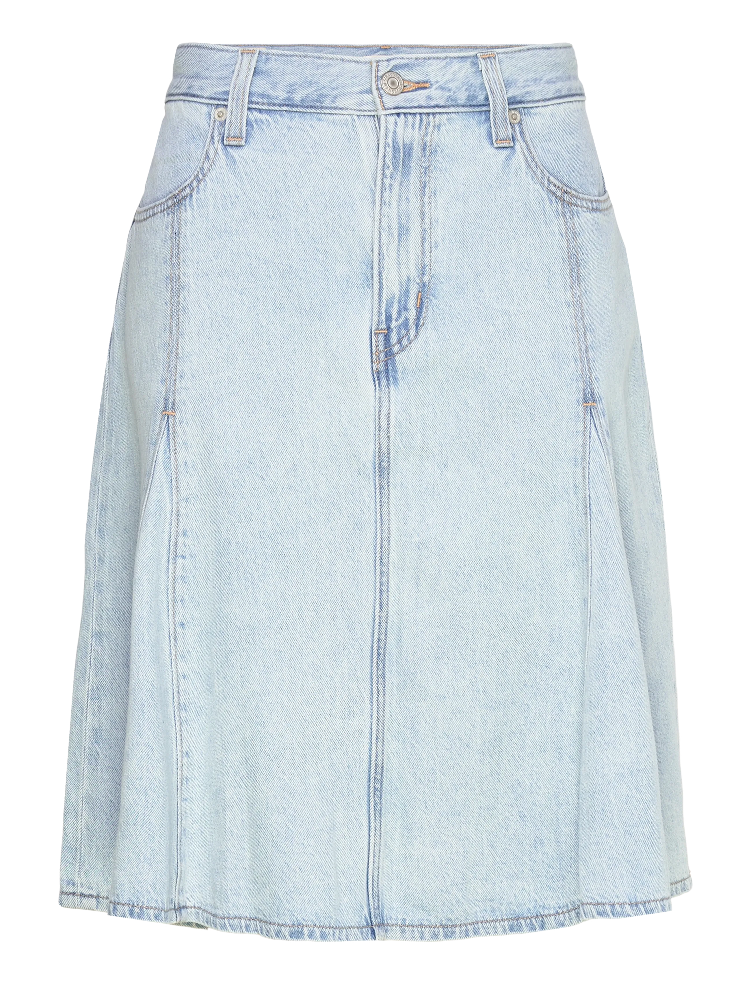 Levi's® GODET KNEE LENGTH SKIRT OF COU - Kurze Röcke - MED INDIGO - FLAT FINISH / blue
