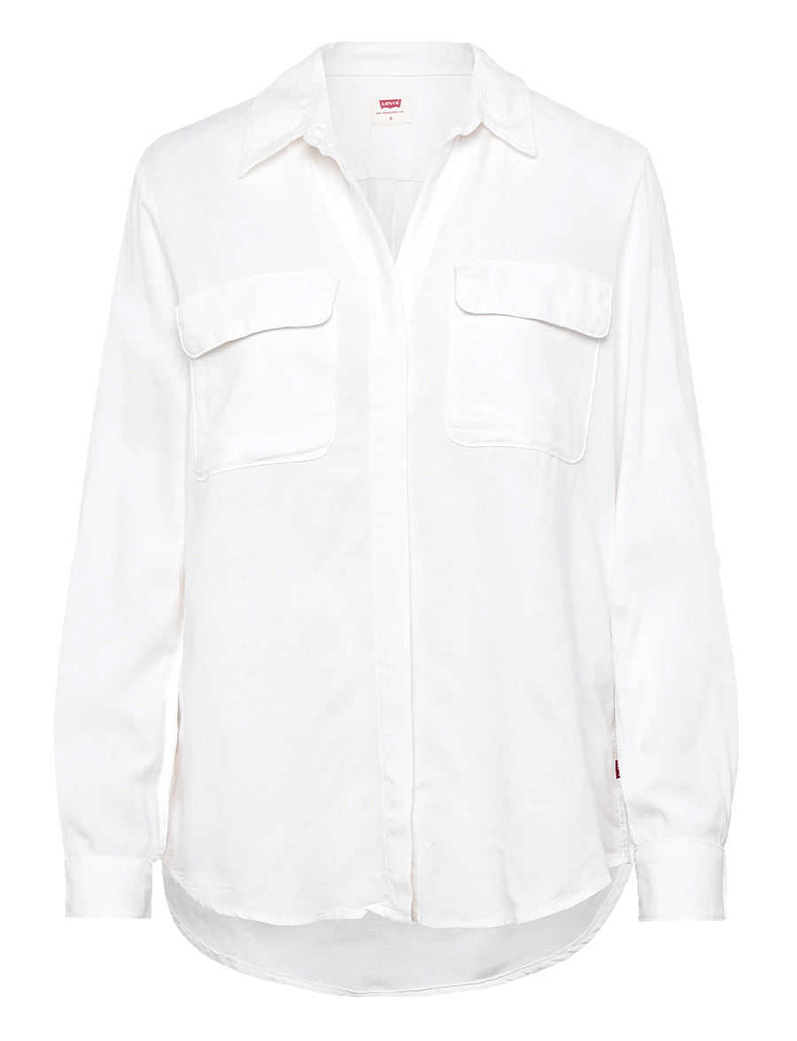 Levi's® - ELAINE UTILITY SHIRT BRIGHT WH - langärmlige hemden - whites - 1