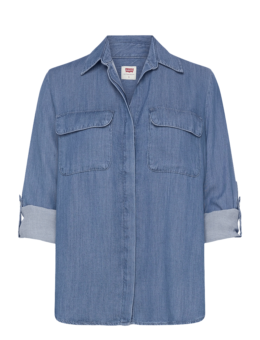 Levi's® - ELAINE UTILITY SHIRT CHILL GIR - denimskjorter - med indigo - worn in - 3